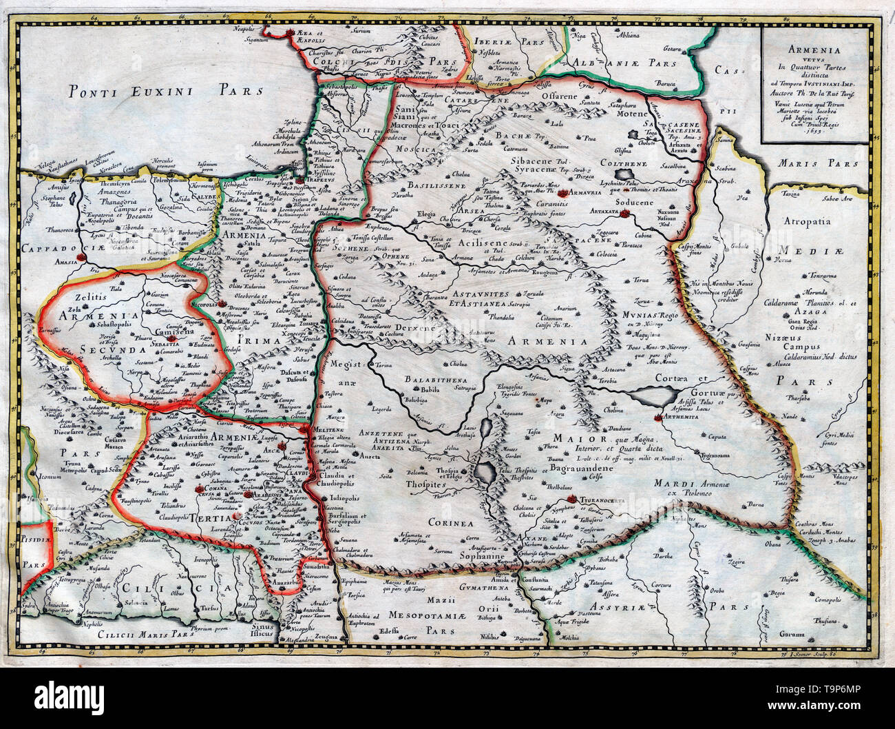 Map of Armenia, Sanson Atlas, circa 1700 Stock Photo