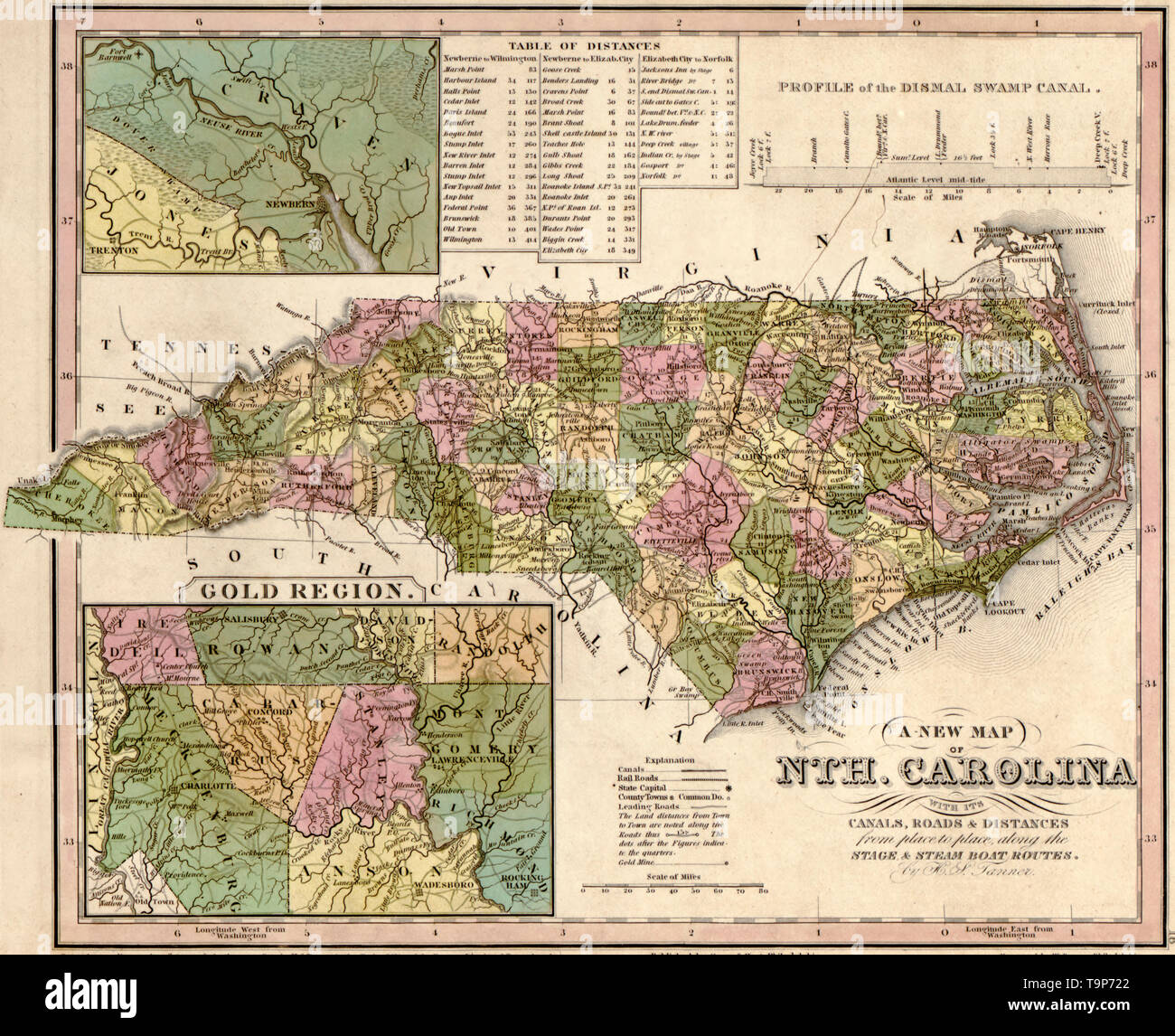 Vintage 1975 North Carolina Revolutionary and Civil War Map Metal GT