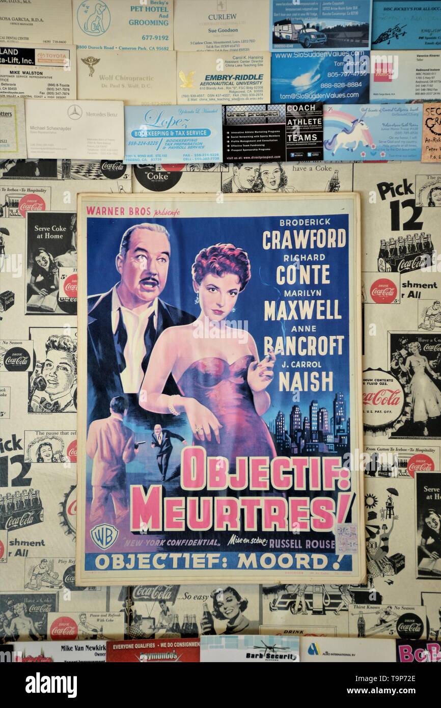 Reproduction of movie poster for Lbjectif Meurtres with Ann Bancroft and Broadrick Crawford Califonrnia USA America 1940s Stock Photo