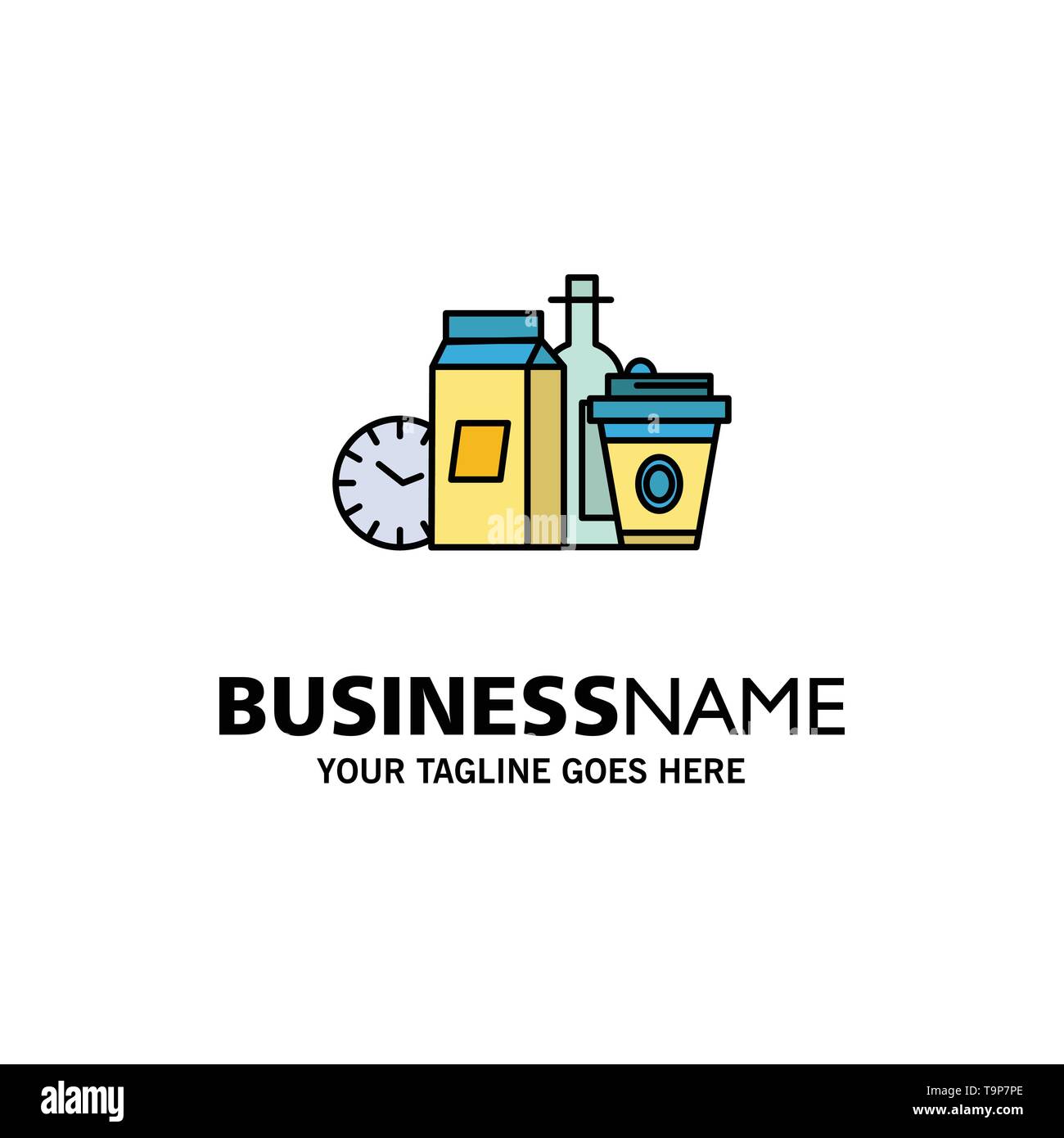 Food Items Milk Items Coffee Business Logo Template Flat