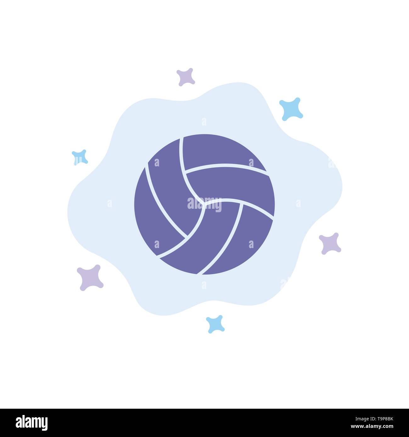 Ball, Volley, Volleyball, Sport Blue Icon on Abstract Cloud Background Stock Vector