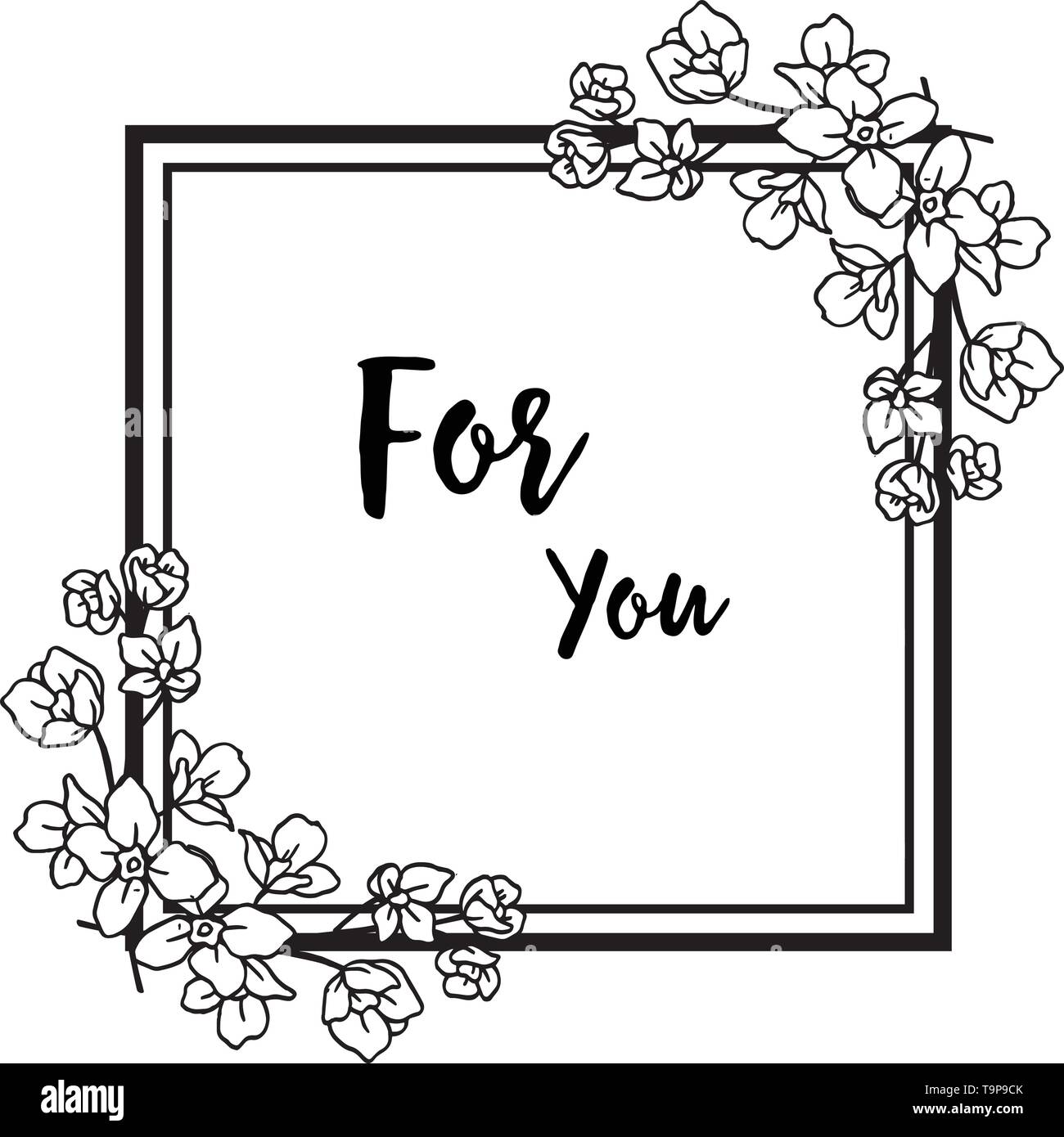 Vector illustration beautiful flower frame with decoration poster for ...