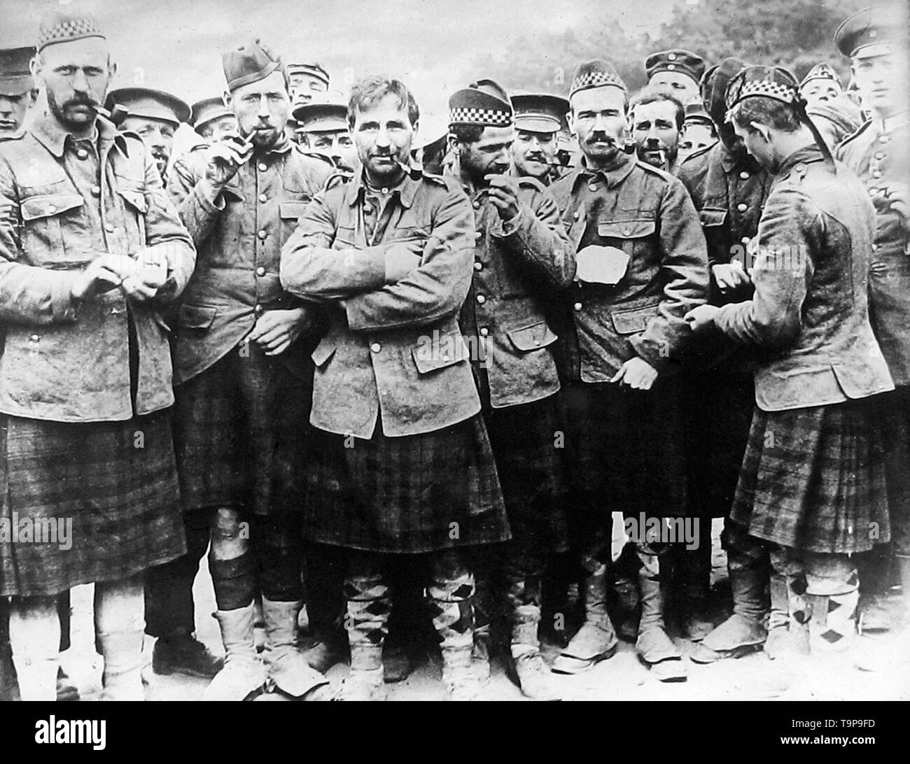 Gordon Highlanders surrendering to Germans Stock Photo
