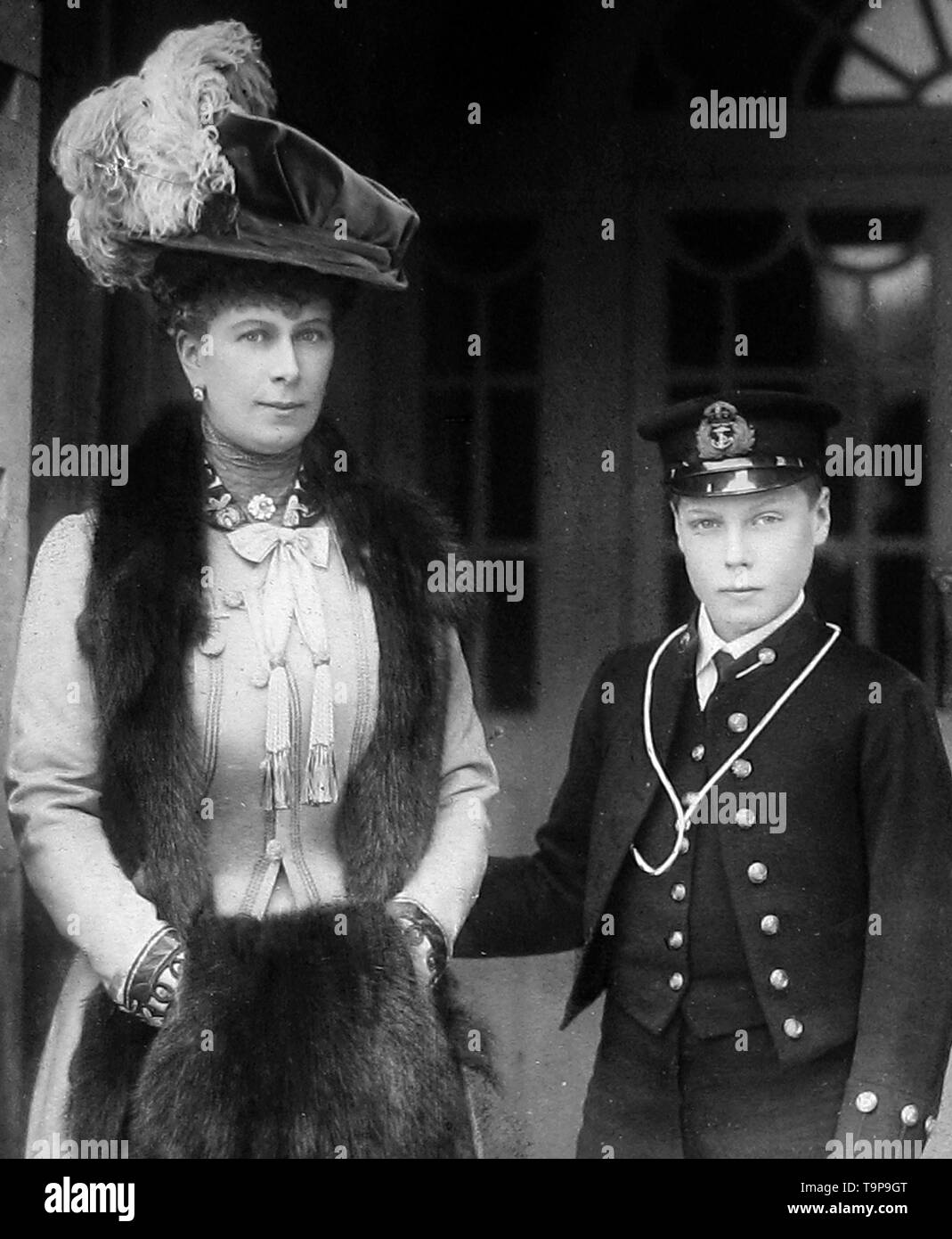Queen Mary and the Prince of Wales Stock Photo Alamy