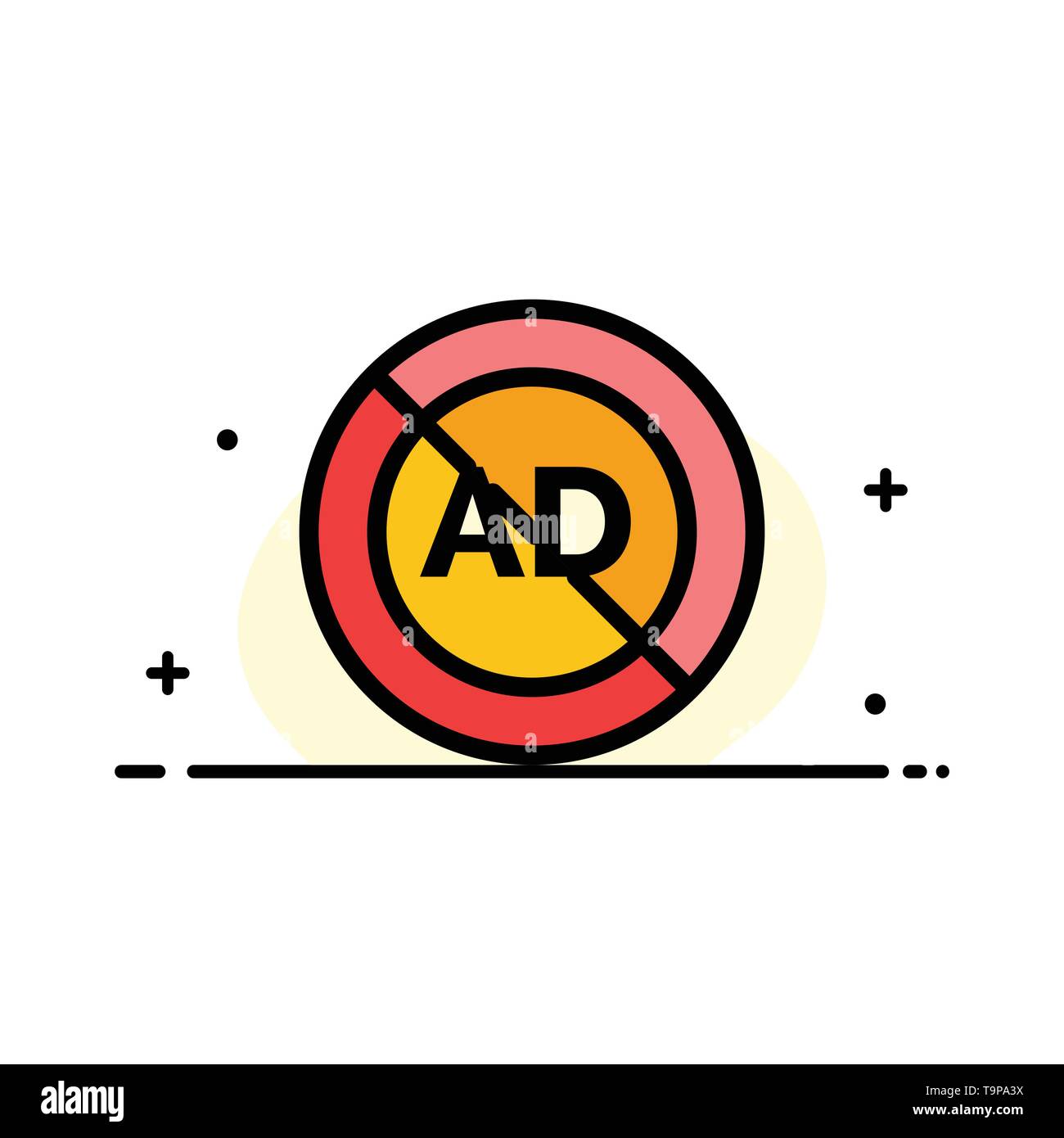 Ad Ad Block Advertisement Advertising Block Business Flat Line