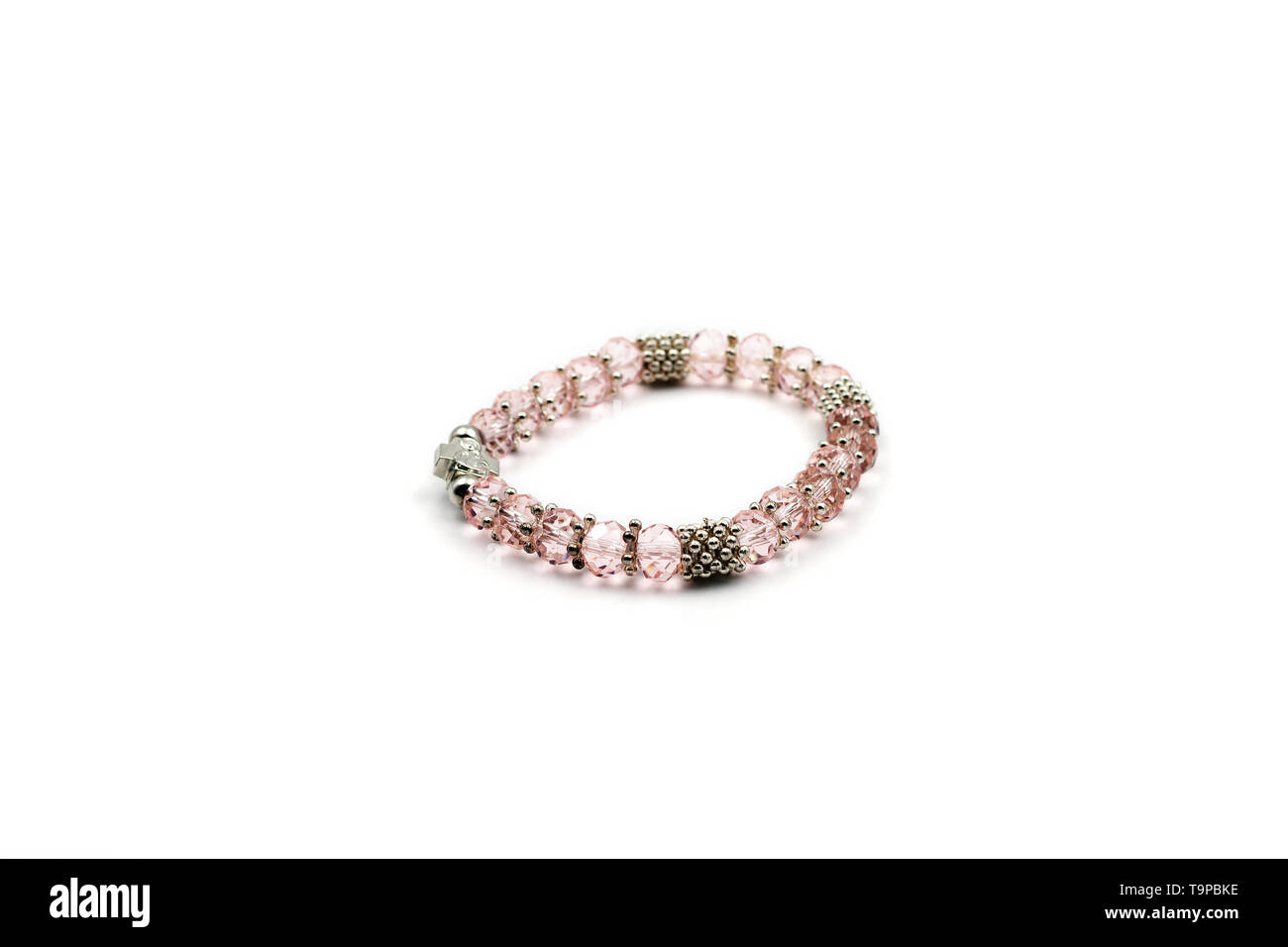Female beaded bracelet. Isolated on white background Stock Photo