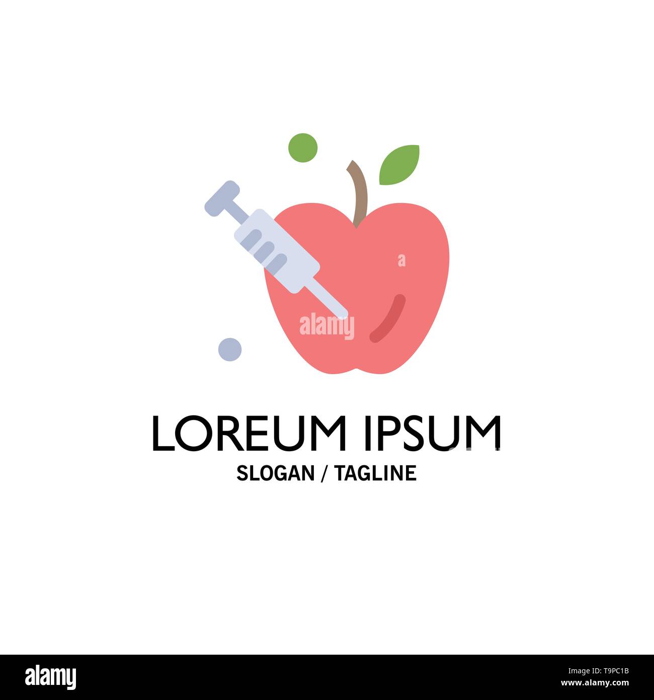 Apple, Gravity, Science Business Logo Template. Flat Color Stock Vector