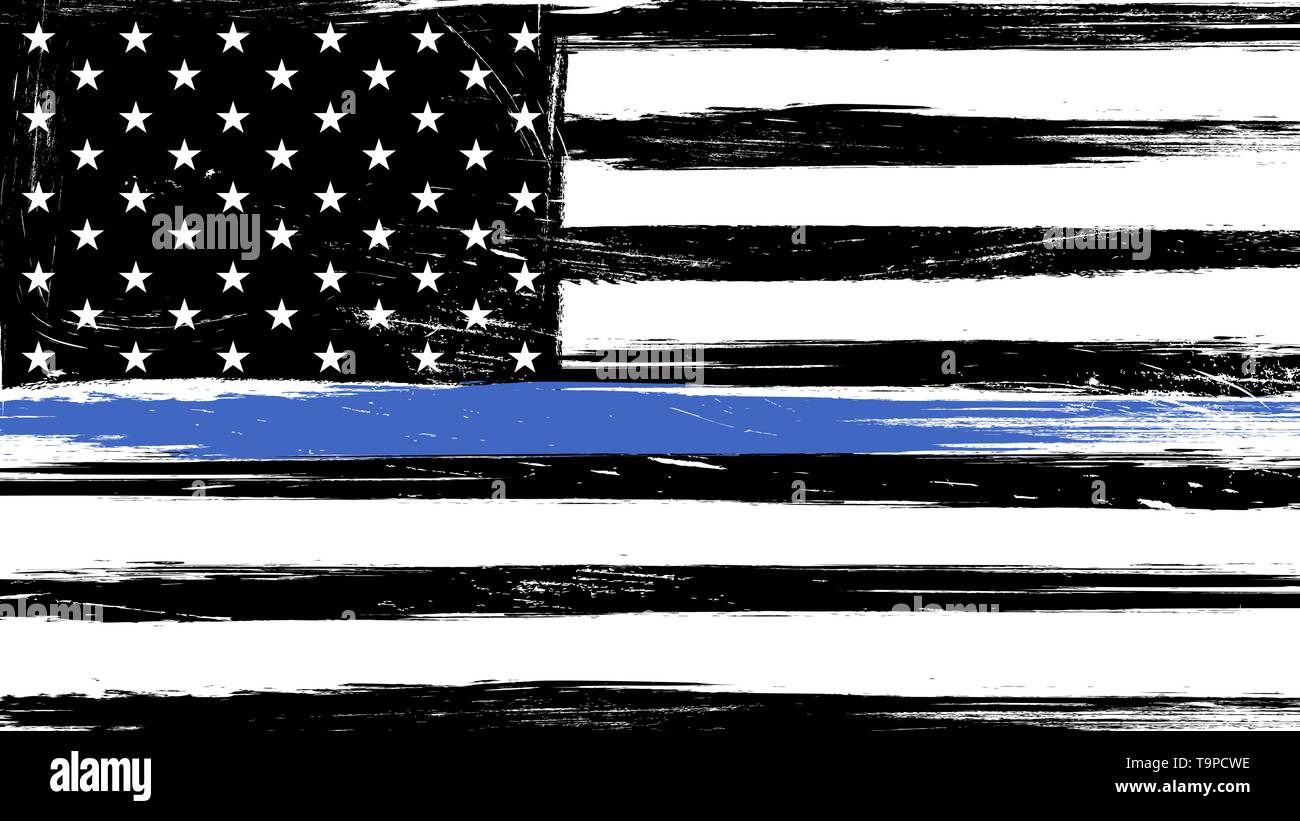 Thin blue line flag hi-res stock photography and images - Alamy