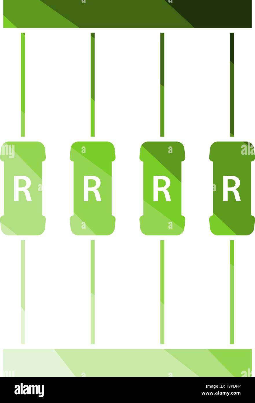 Resistor Tape Icon. Flat Color Ladder Design. Vector Illustration Stock