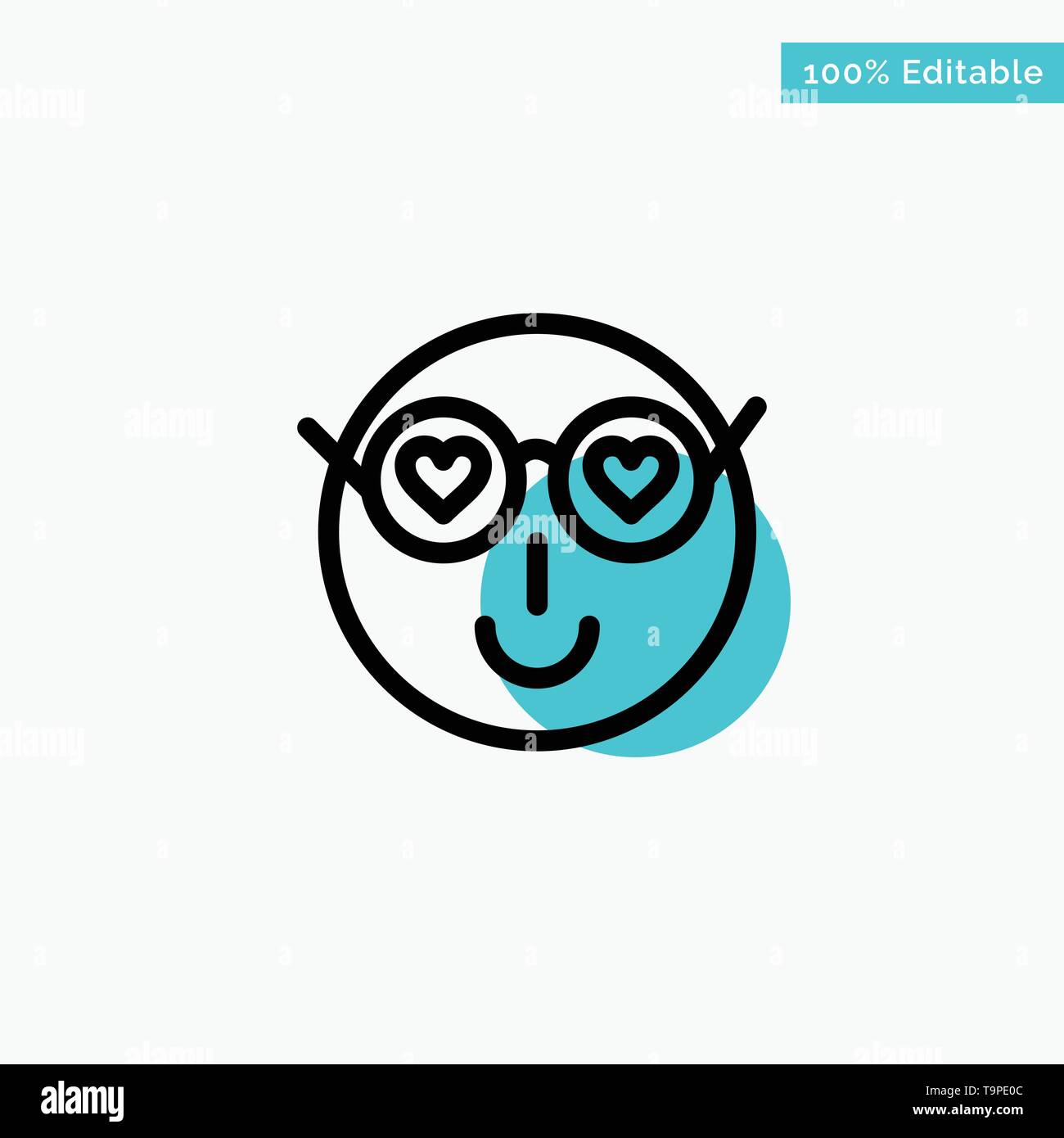 Smiley, Emojis, Love, Cute, User turquoise highlight circle point Vector  icon Stock Vector Image & Art - Alamy