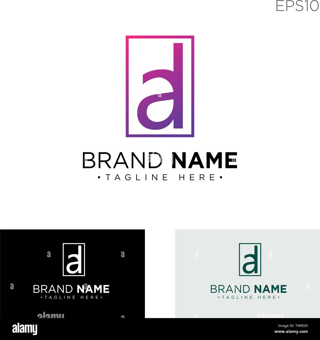 monogram initial ad, ad, ad logo template black color vector illustration - vector Stock Vector