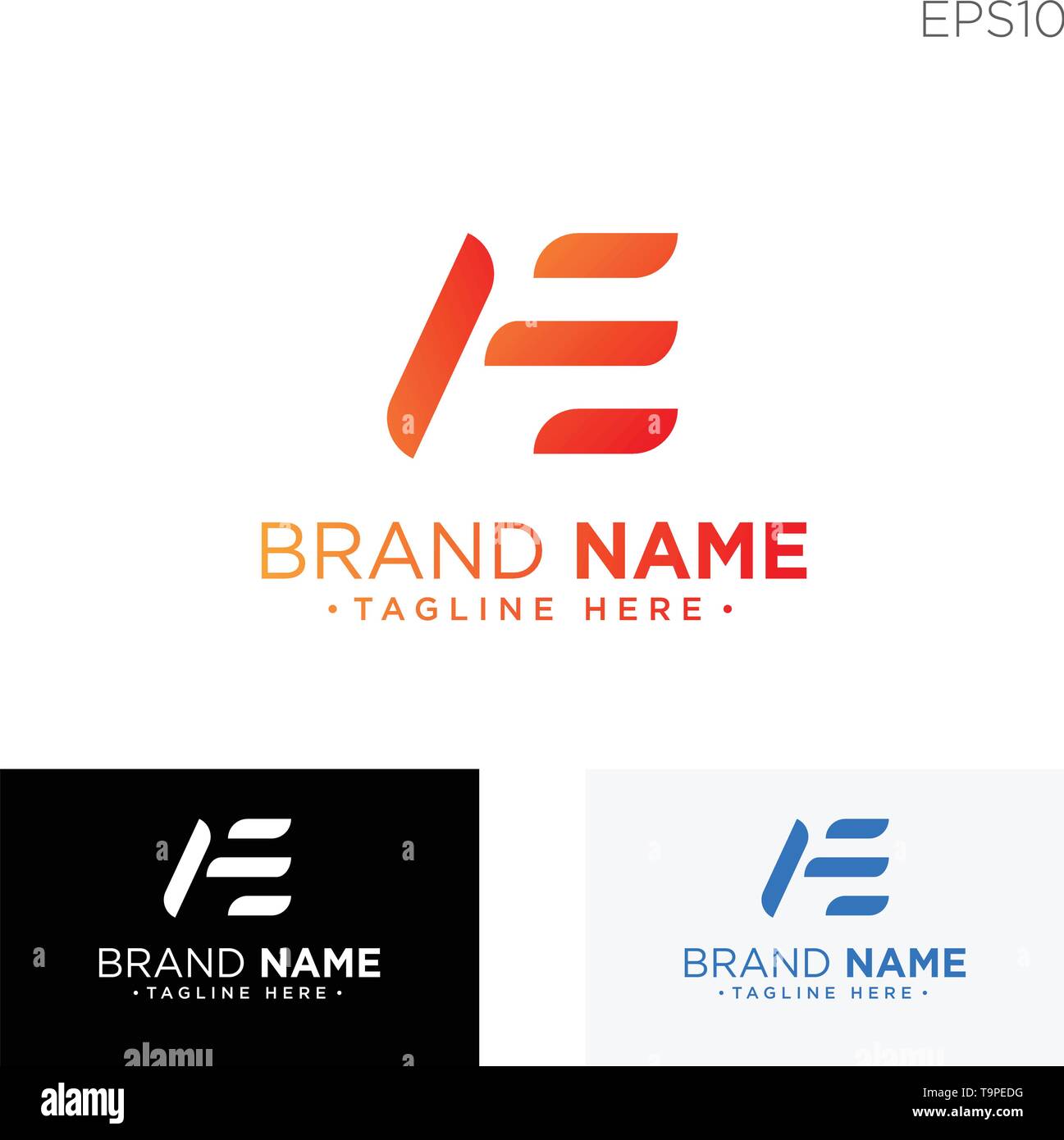monogram initial e, e logo template black color vector illustration - vector Stock Vector
