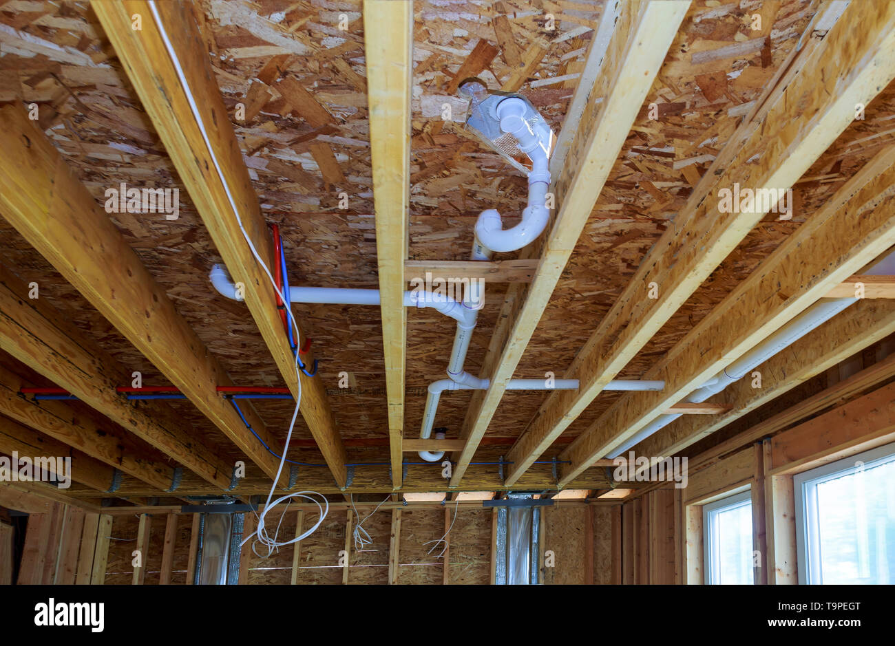 Water supply pipes ceiling industry hires stock photography and images