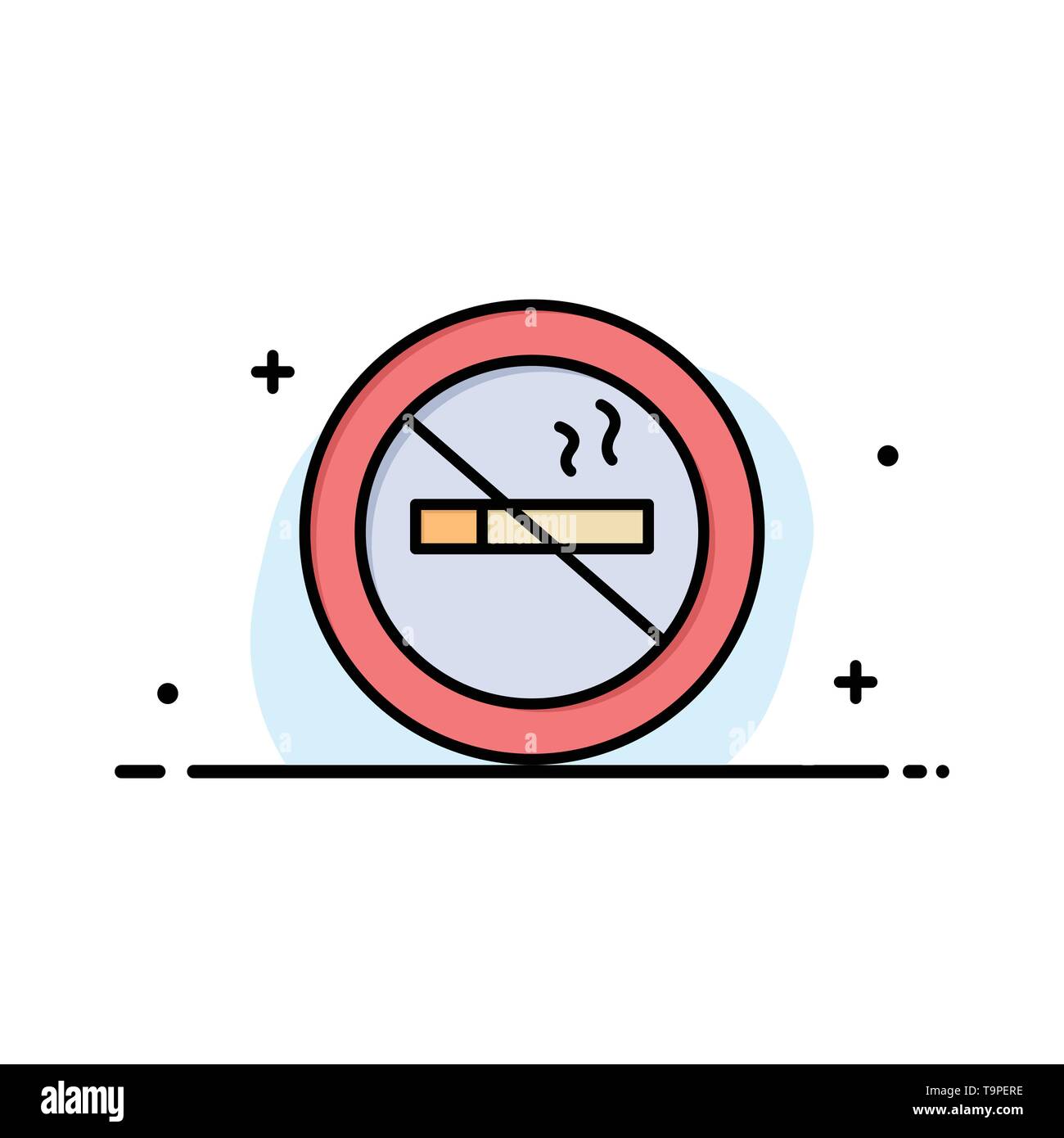 No smoking, Smoking, No, Hotel Business Logo Template. Flat Color Stock Vector