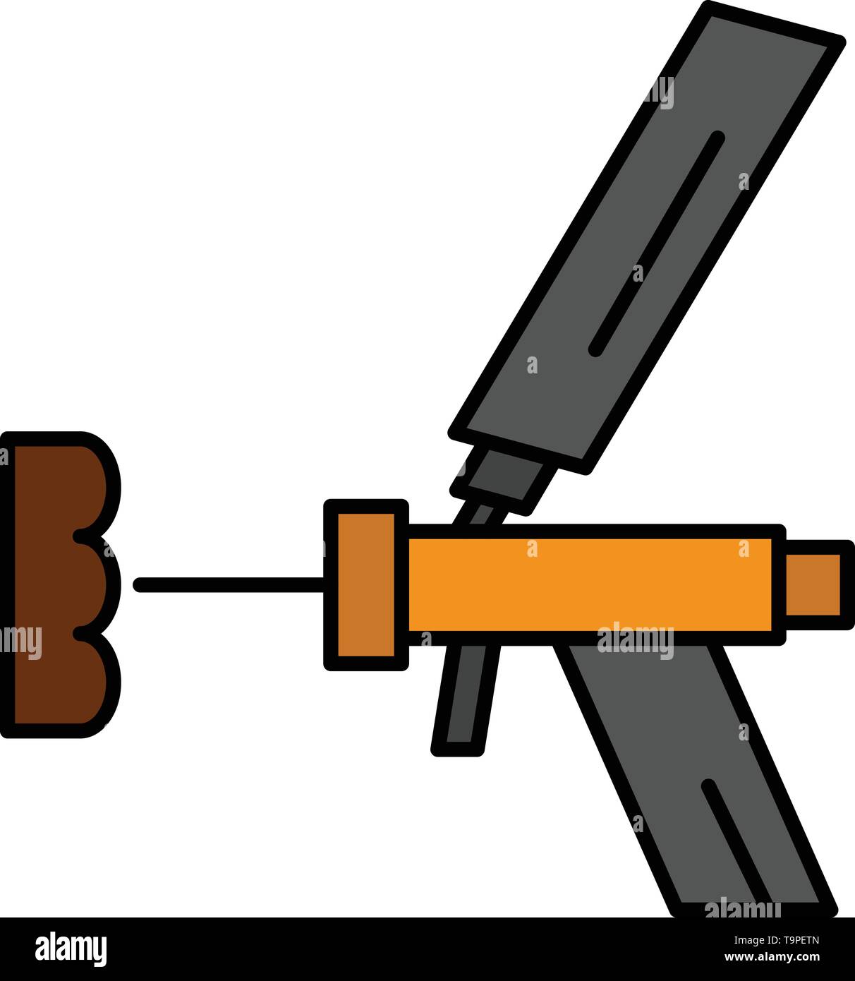 Foam gun, Building, Construction, Foam, Repair, Tool, Gun Flat Color