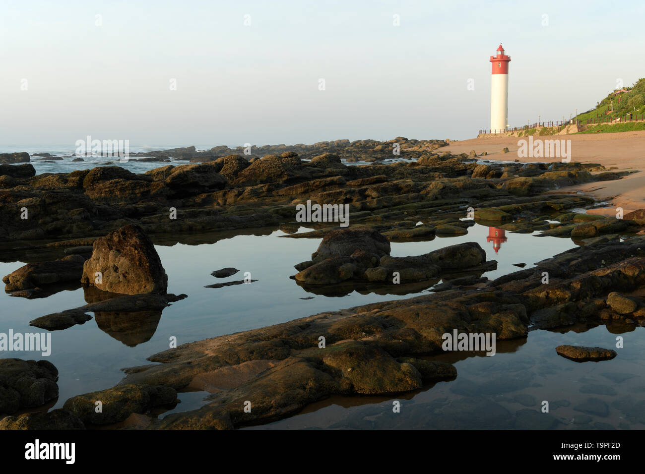 McCausland beach next to Umhlanga Rocks lighthouse, landmark, landscape