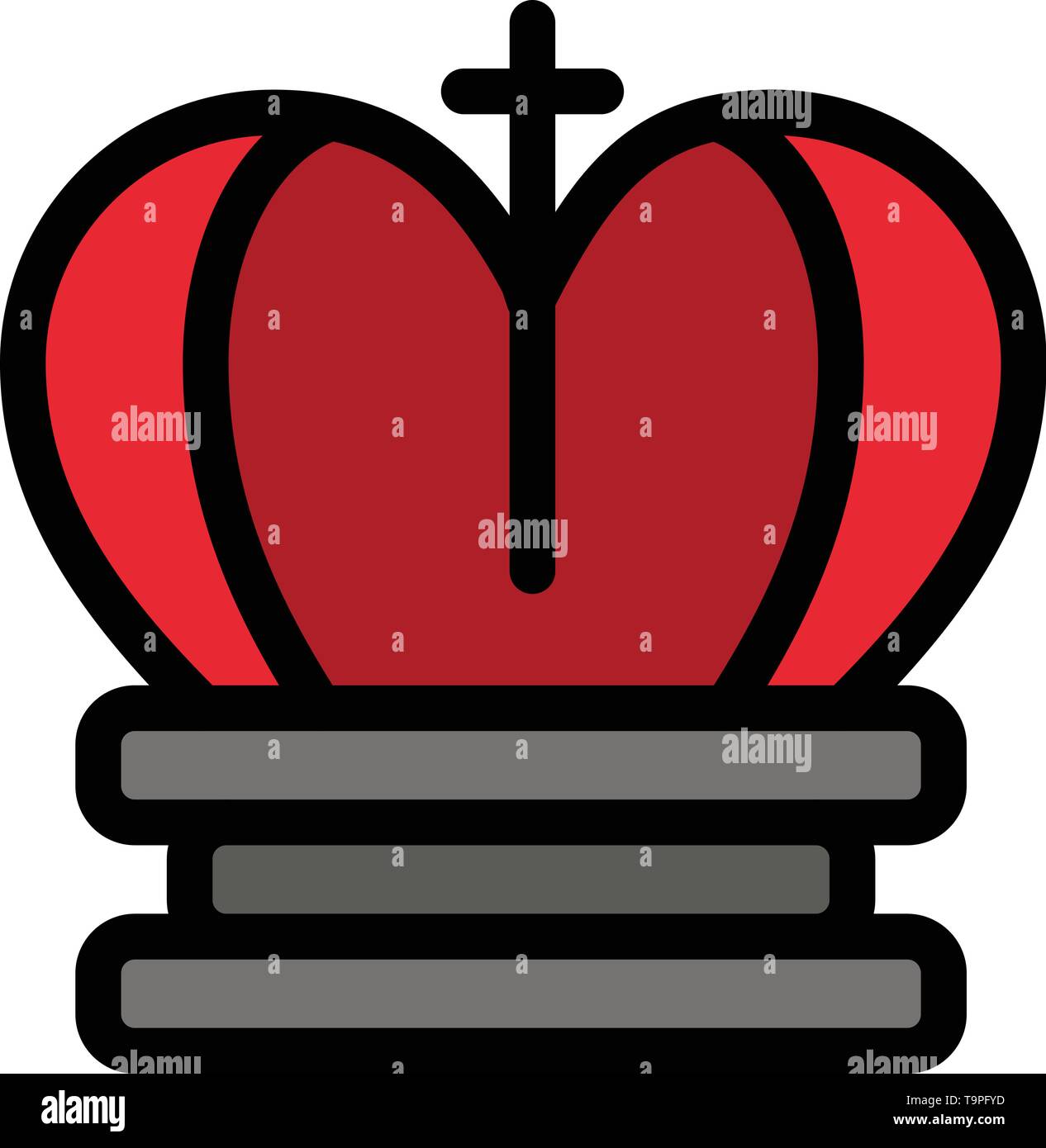 Crown King Royal Empire Flat Color Icon Vector Icon Banner