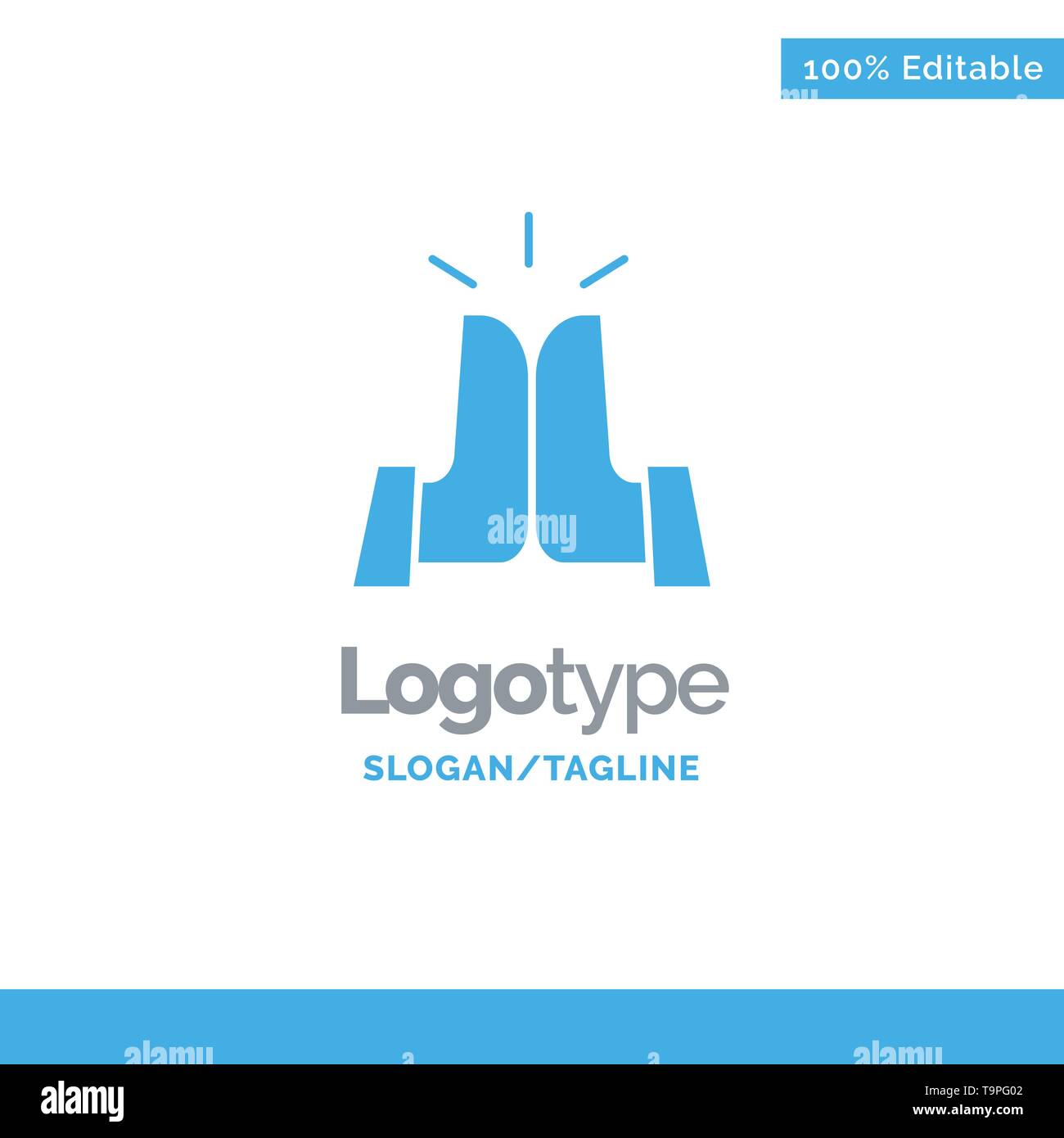 Best, Five, Friends, High Blue Solid Logo Template. Place for Tagline