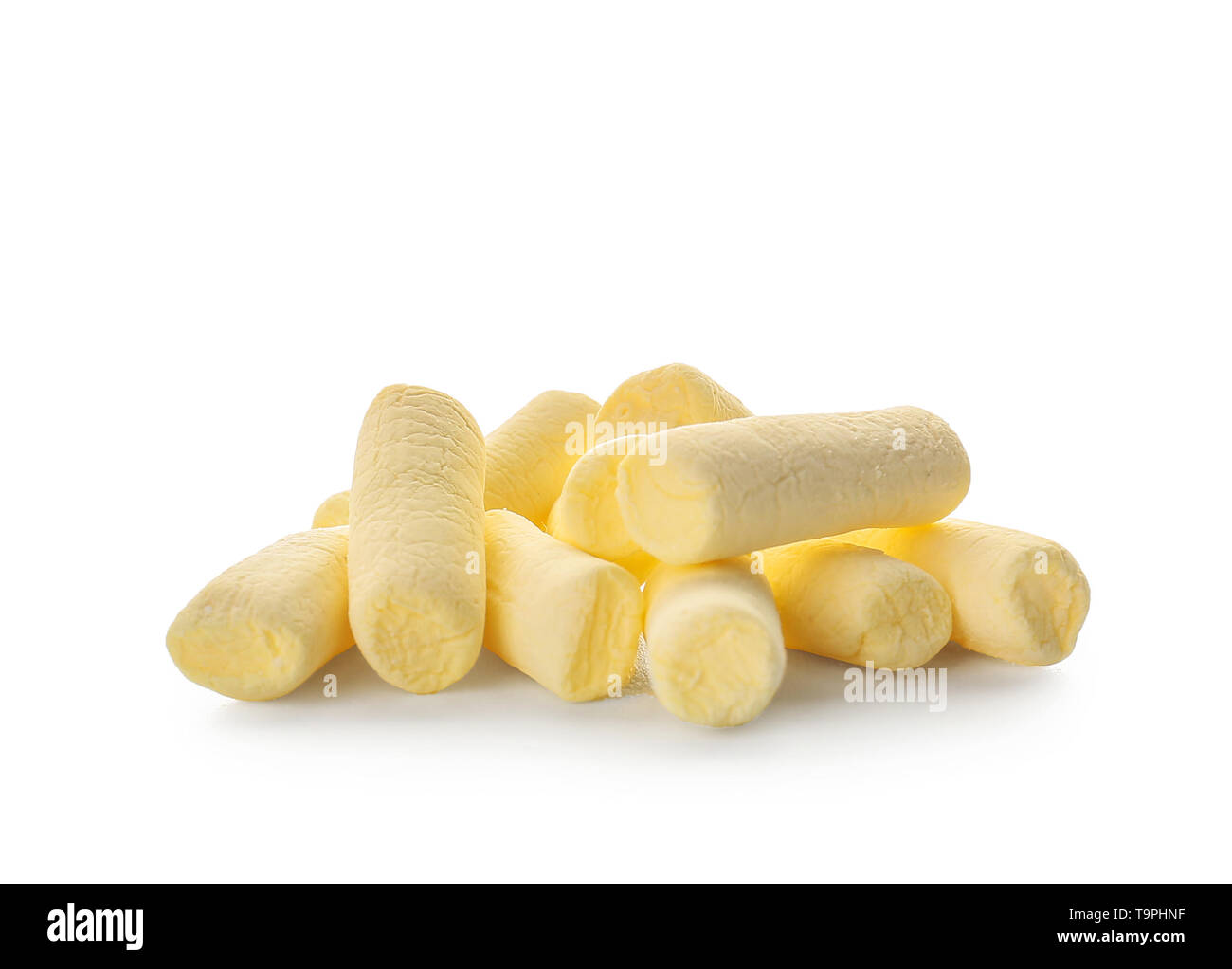 Tasty marshmallows on white background Stock Photo - Alamy