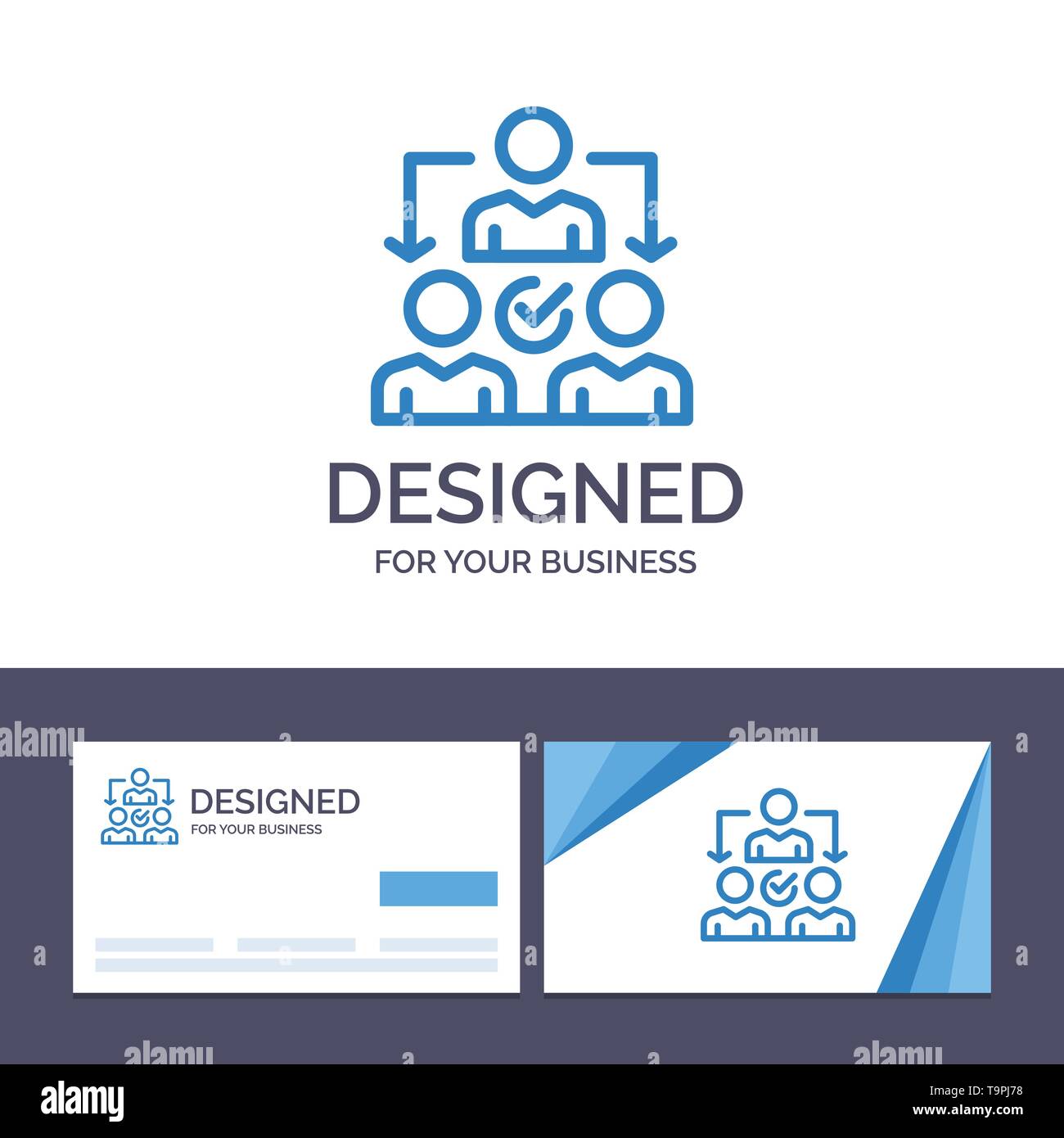 Creative Business Card and Logo template Assignment, Delegate, Delegating, Distribution Vector