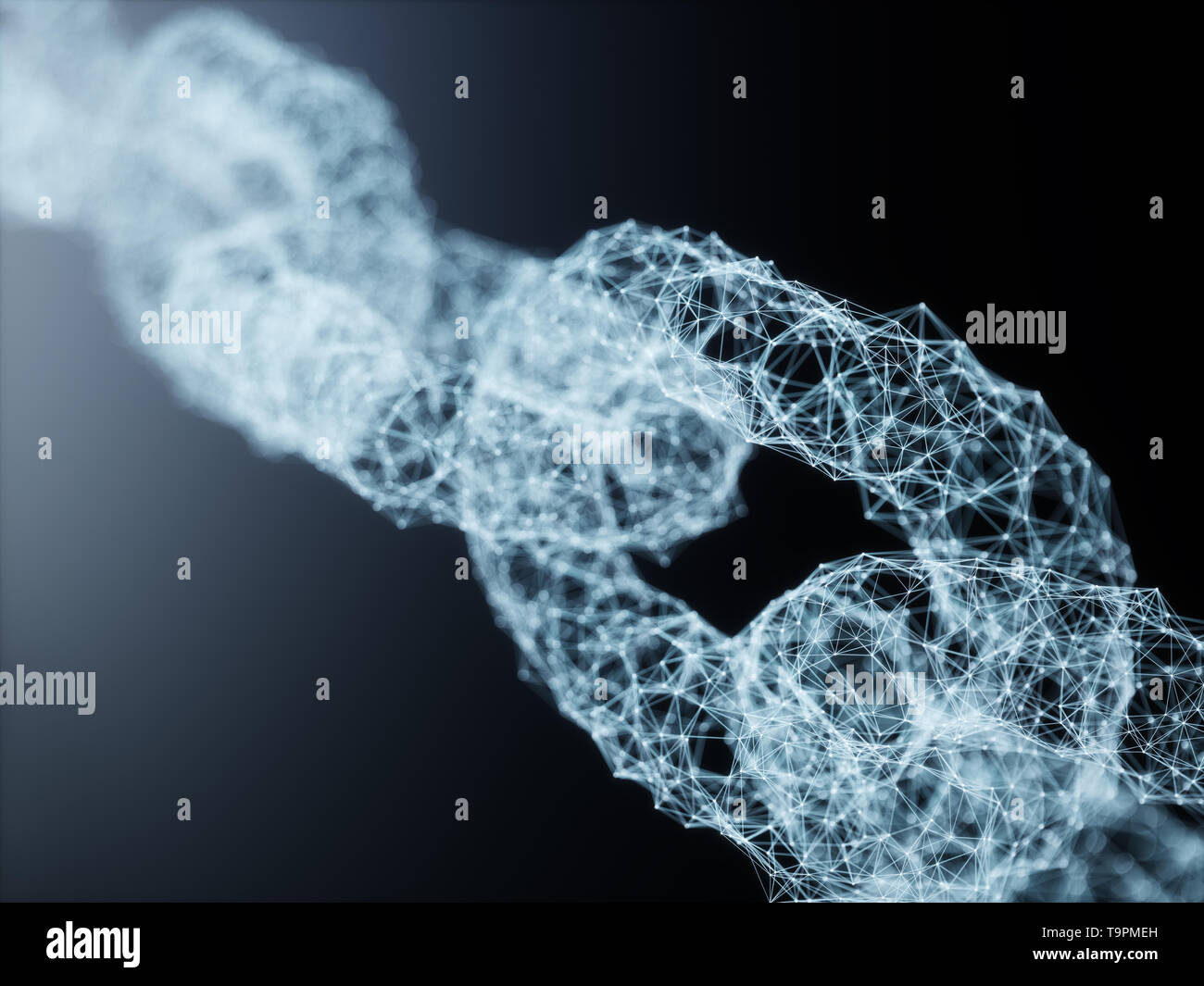 Blockchain link network technology concept. Block chain digital ...