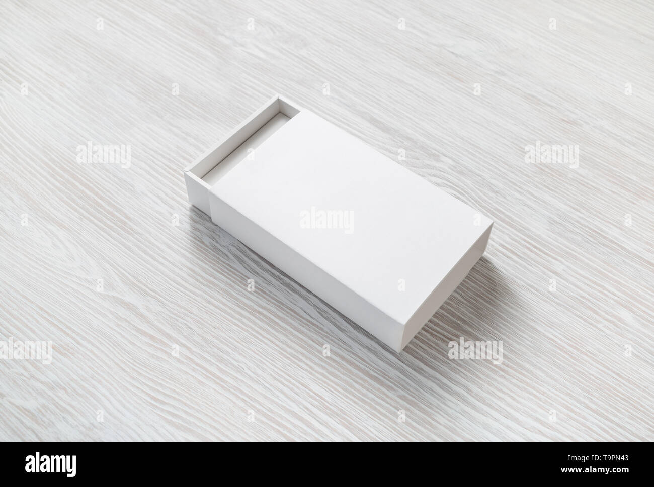 Download Blank Box Mockup White Paper Box On Light Wood Table Background Branding Mockup Stock Photo Alamy