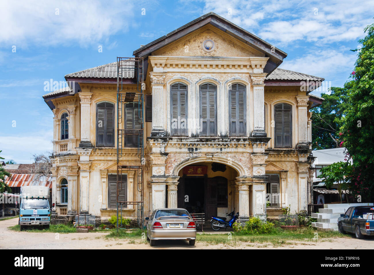 Phuket, Thailand - May 20th 2010: Sino Portuguese architecture. The mansion dates from the early 1900s. Stock Photo