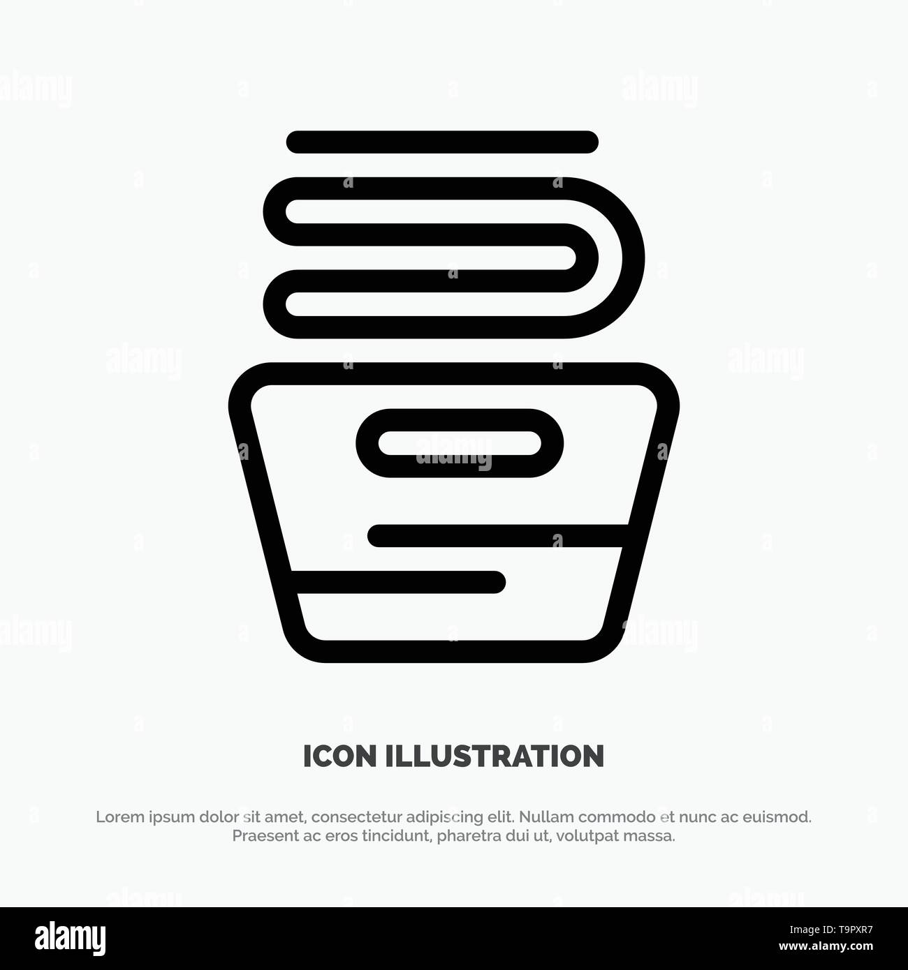 Cleaning Clothes Housekeeping Washing Line Icon Vector Stock Vector
