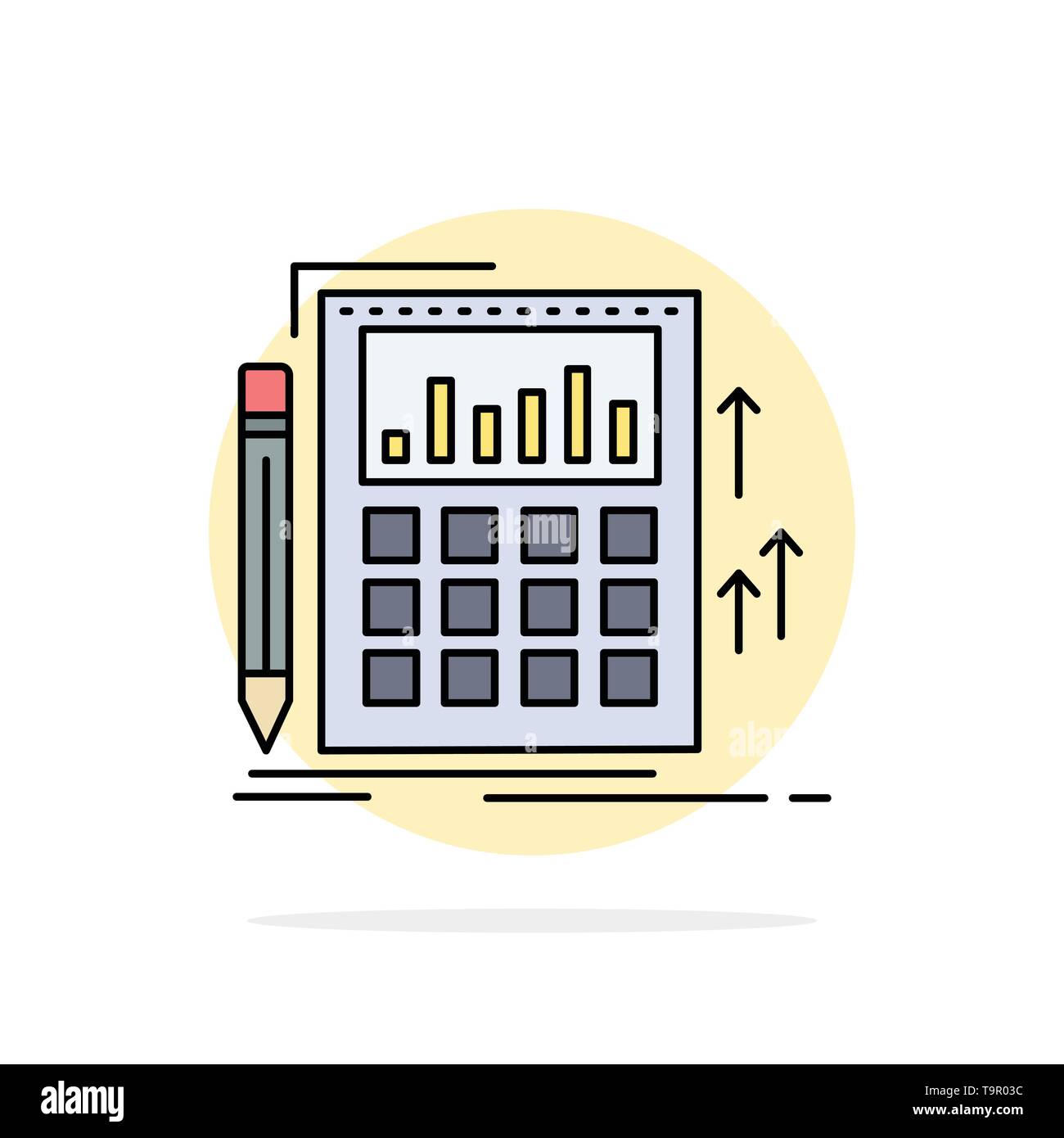 Accounting, audit, banking, calculation, calculator Flat Color Icon Vector Stock Vector
