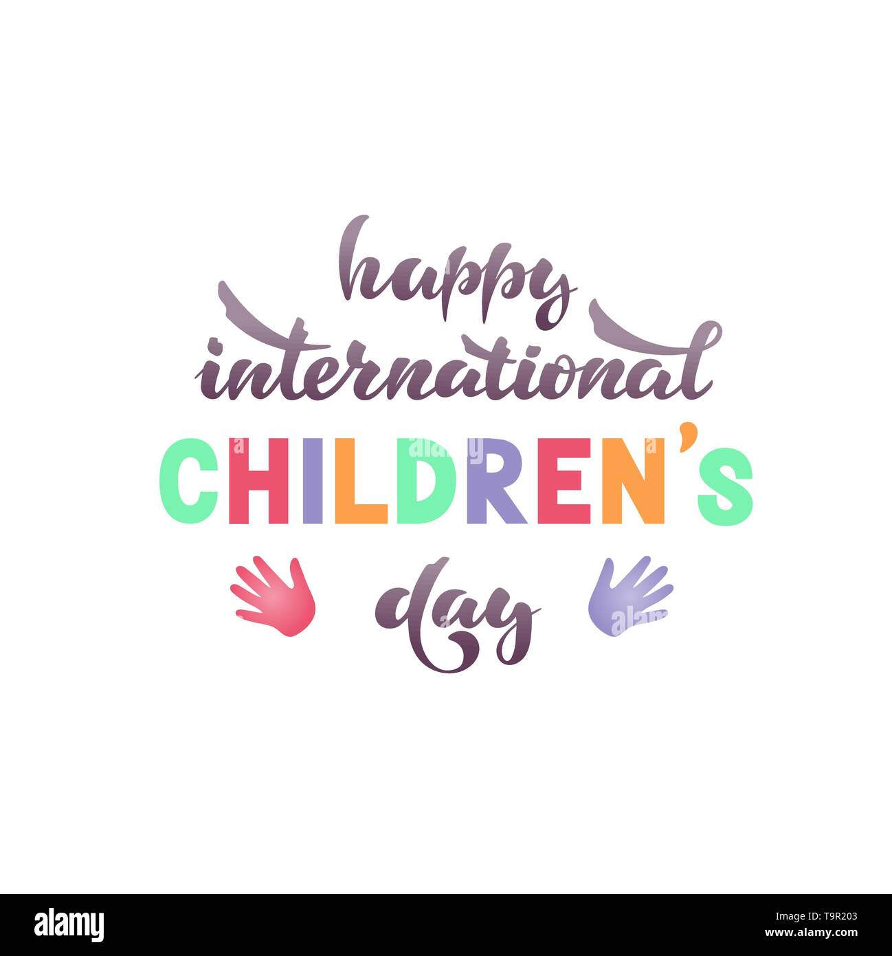 Happy international childrens day. Vector Stock Vector