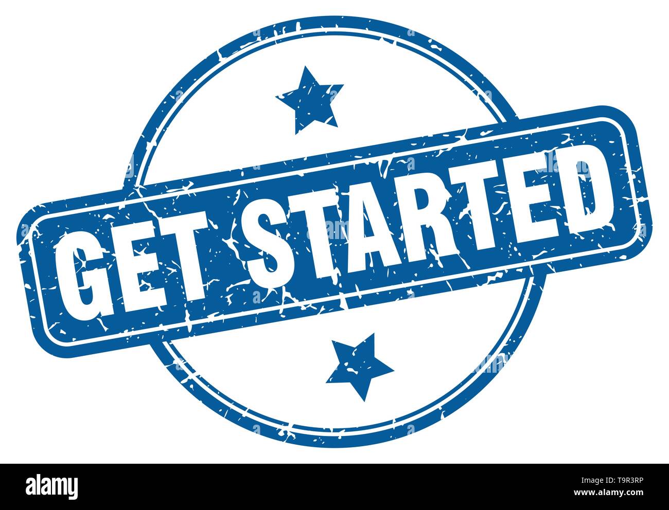 get started round grunge isolated stamp Stock Vector Image & Art - Alamy