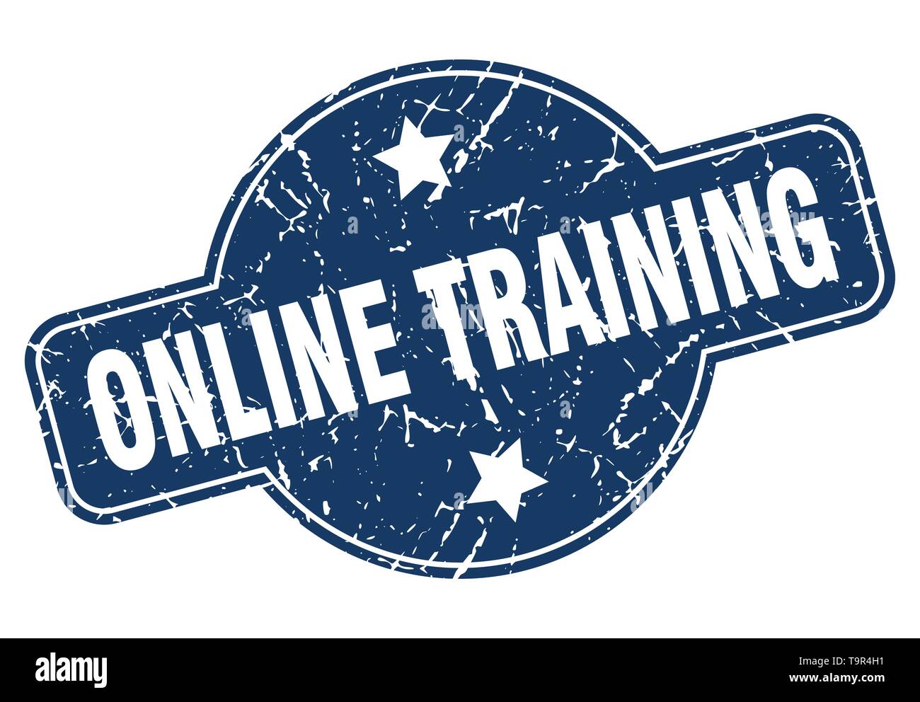 online training vintage round isolated stamp Stock Vector
