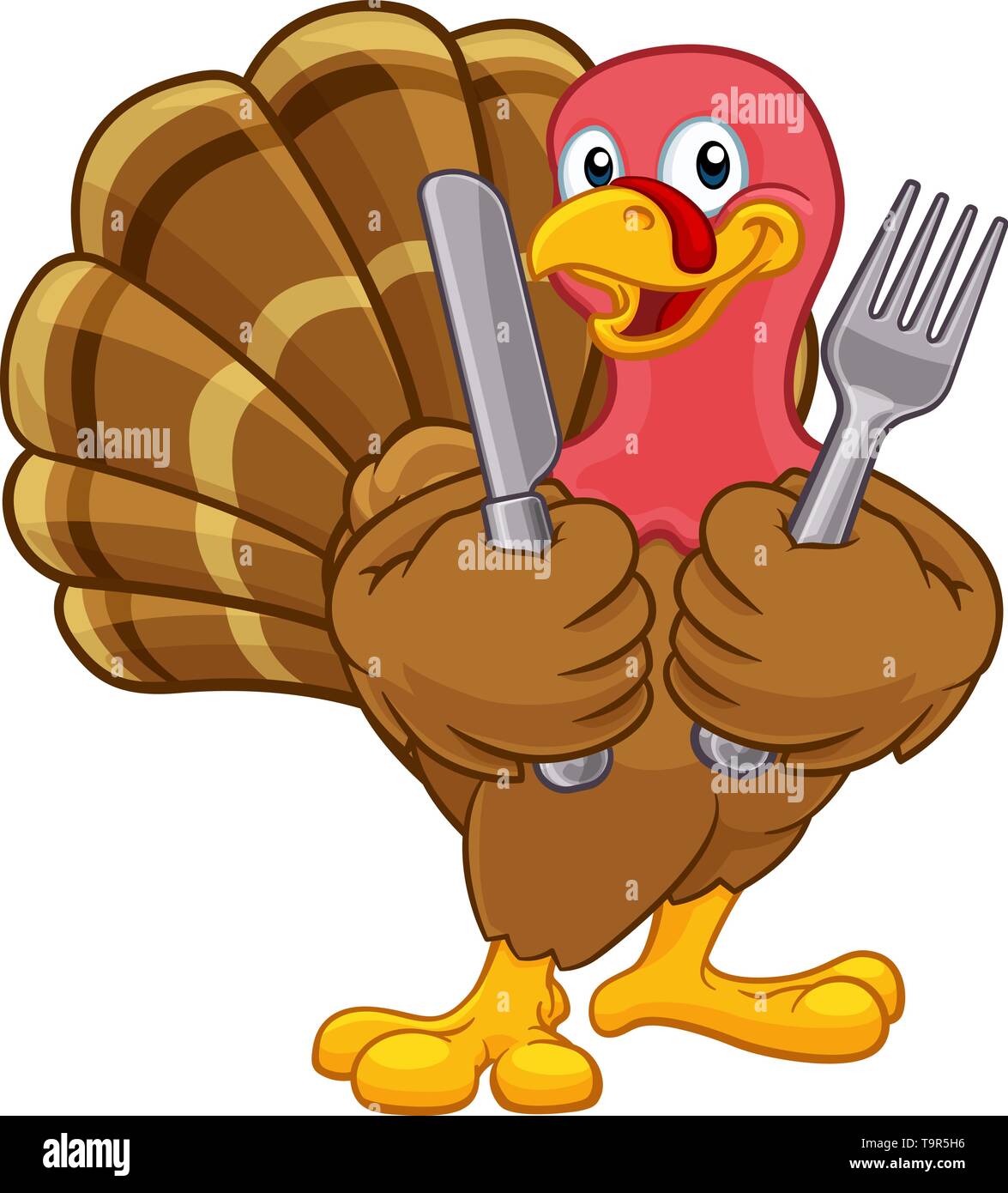Turkey Thanksgiving or Christmas Cartoon Character Stock Vector