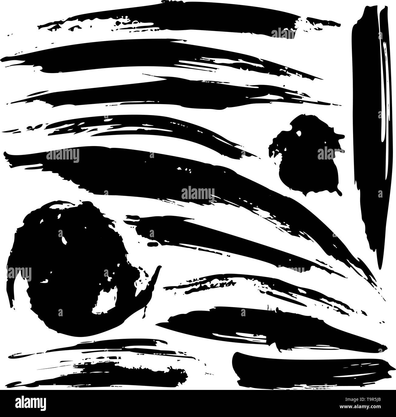 Set of black grunge ink blobs - vector Stock Vector Image & Art - Alamy