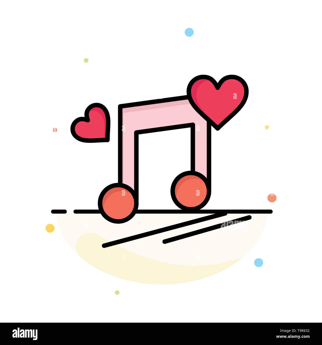 Music Node Node Lyrics Love Song Abstract Flat Color Icon Template Stock Vector Image Art Alamy