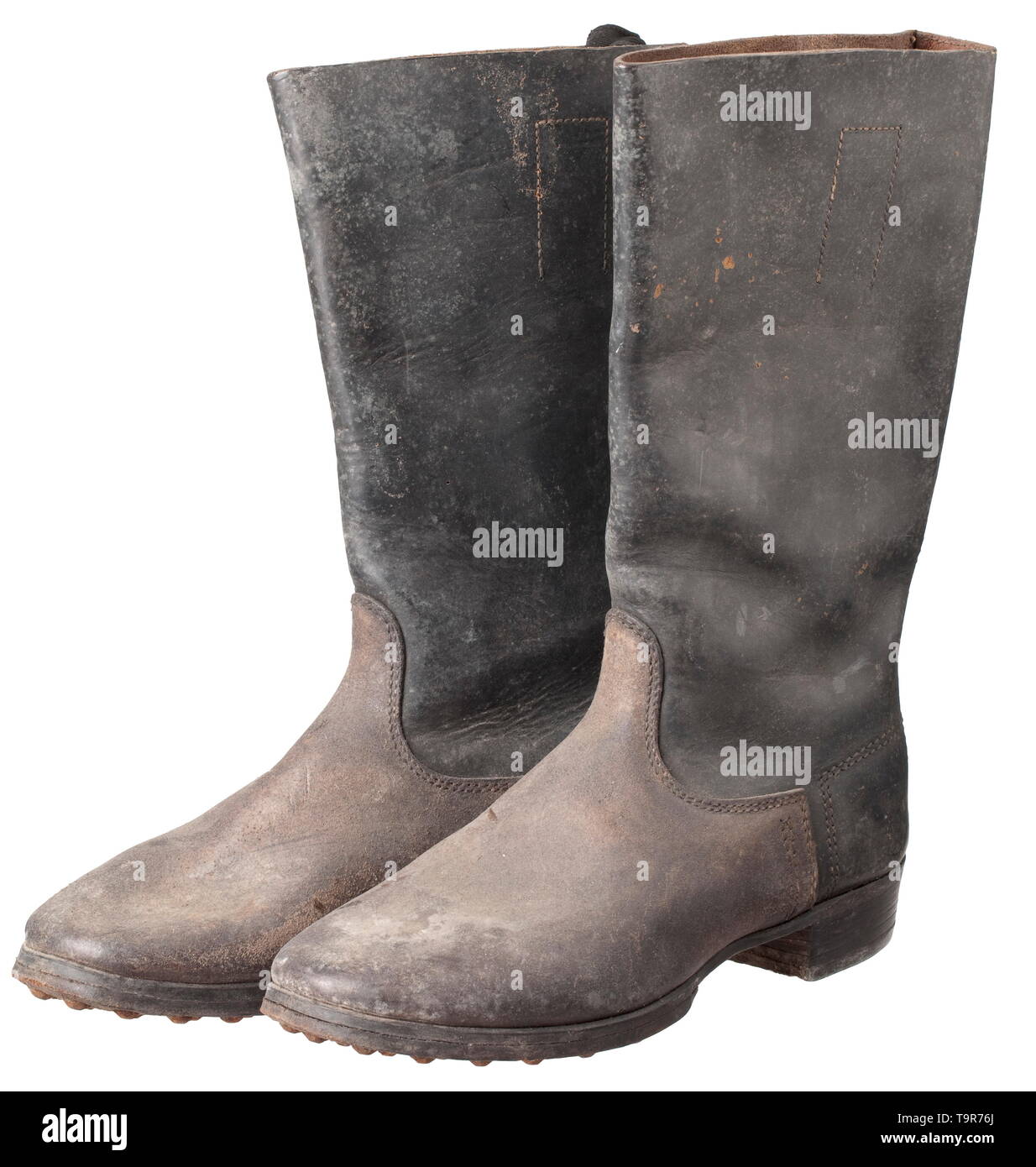 A pair of marching boots, so-called ('Knobelbecher' (tr. 'jackboots') depot pieces historic, historical, 20th century, Editorial-Use-Only Stock Photo