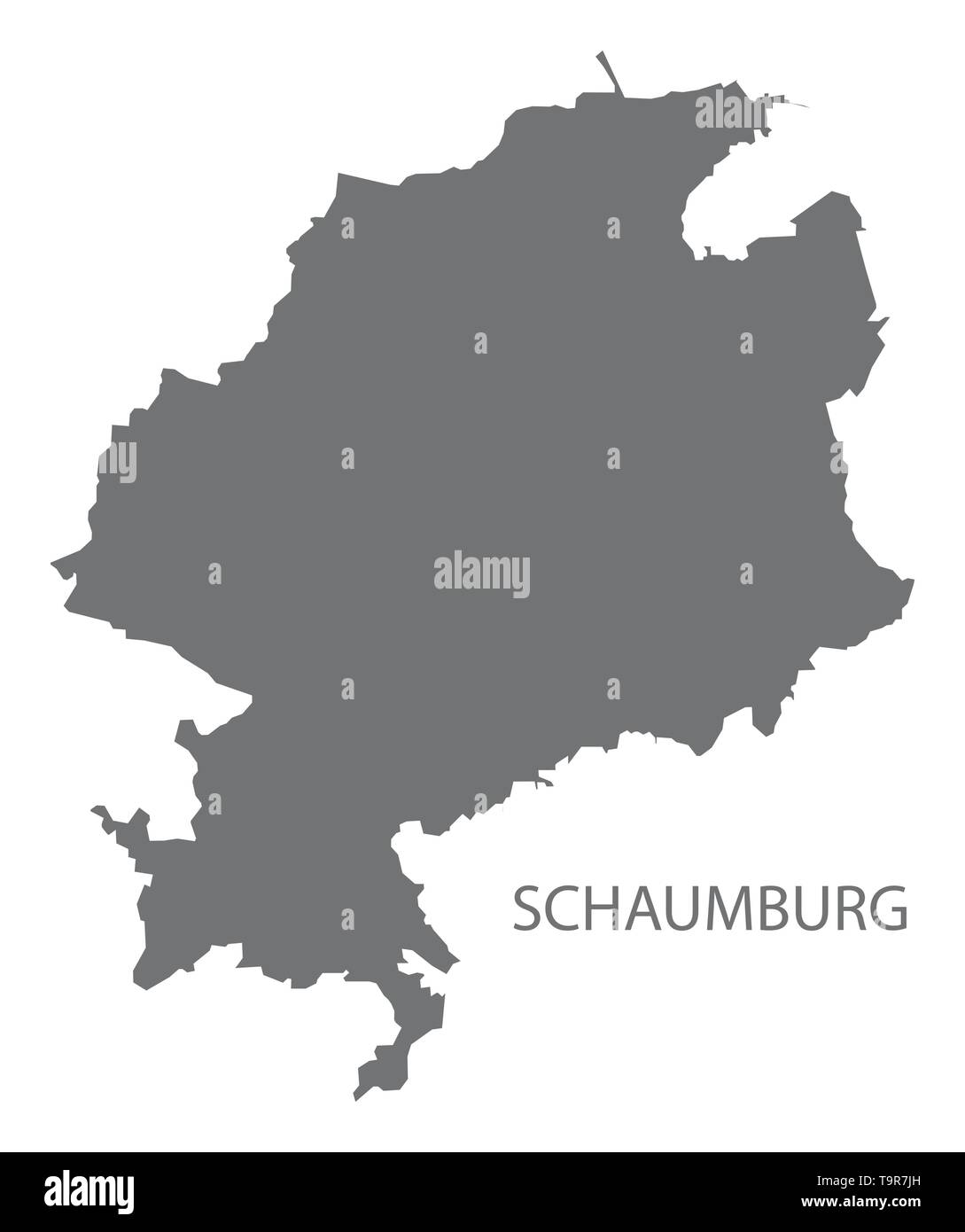 Schaumburg grey county map of Lower Saxony Germany DE Stock Vector