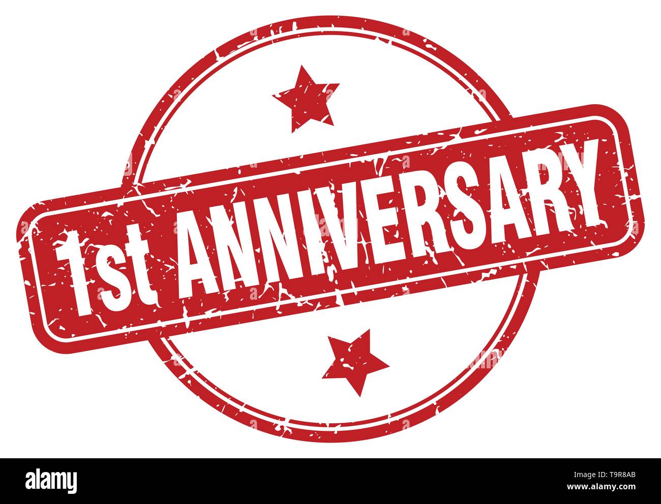 1st anniversary vintage round isolated stamp Stock Vector Image & Art ...