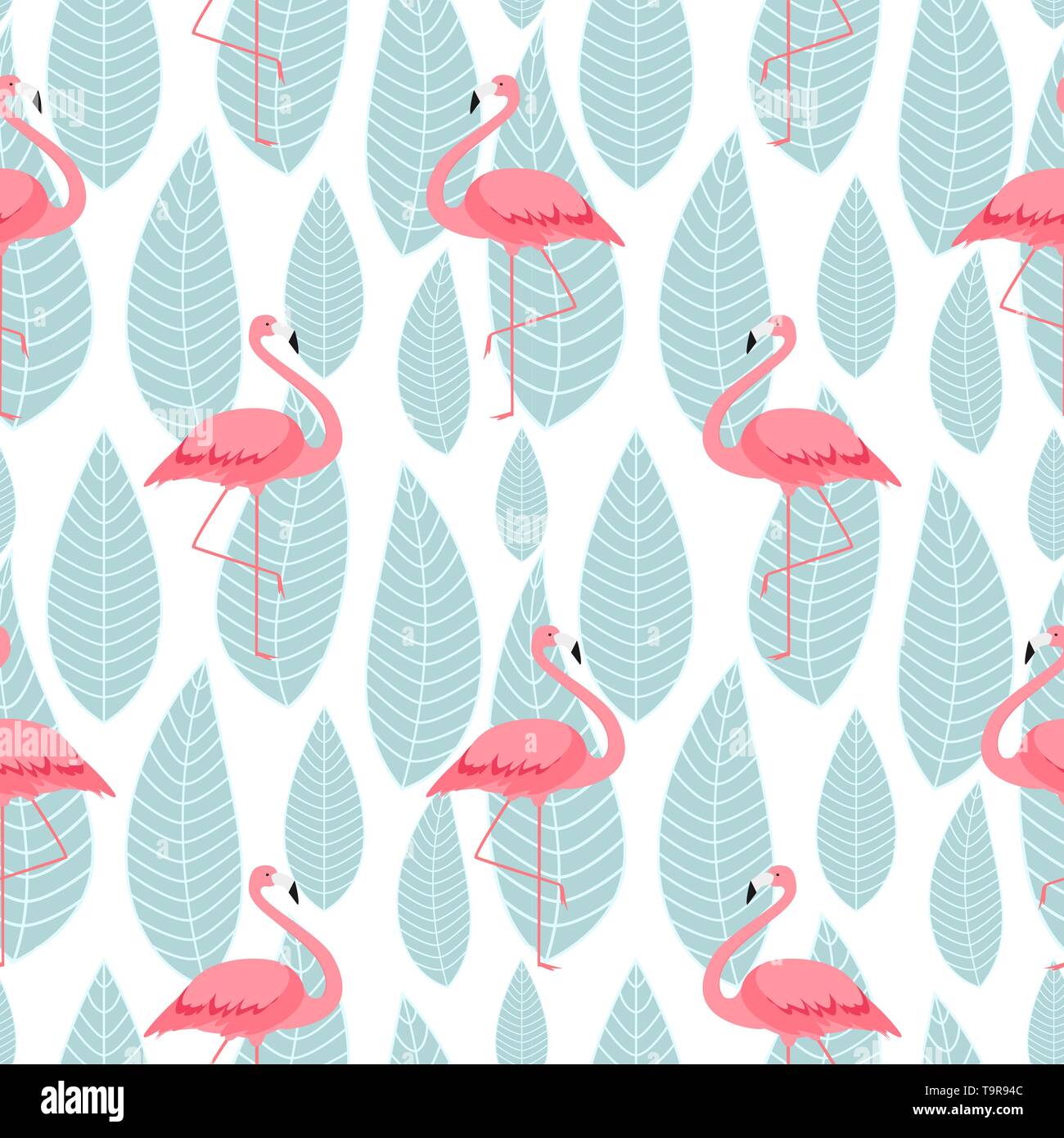 Colorful Pink Flamingo Seamless Pattern Background. Vector Illustration ...