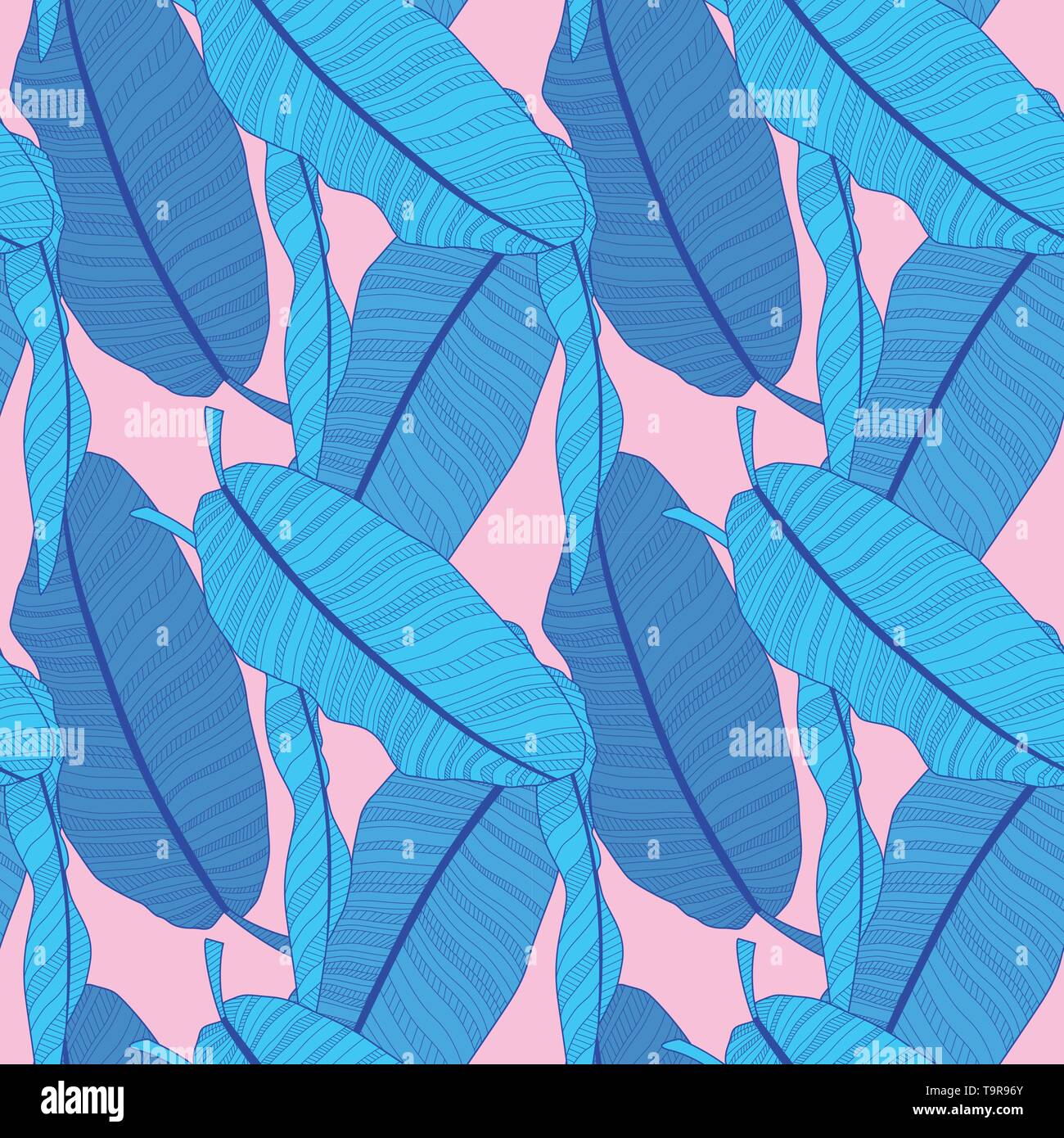 Palm Leaf Vector Seamless Pattern Background Illustration Stock Vector ...