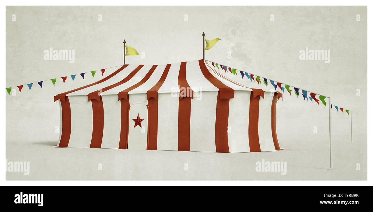 circus tent isolated on white background 3d illustration Stock Photo ...