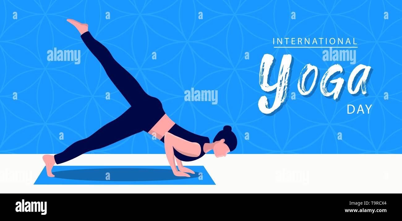 International Yoga Day Banner Illustration Of Woman Doing