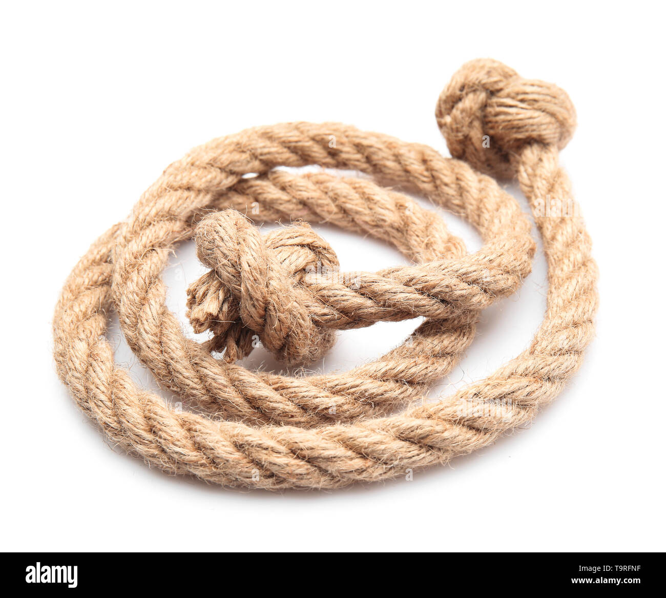 Rope on white background Stock Photo - Alamy