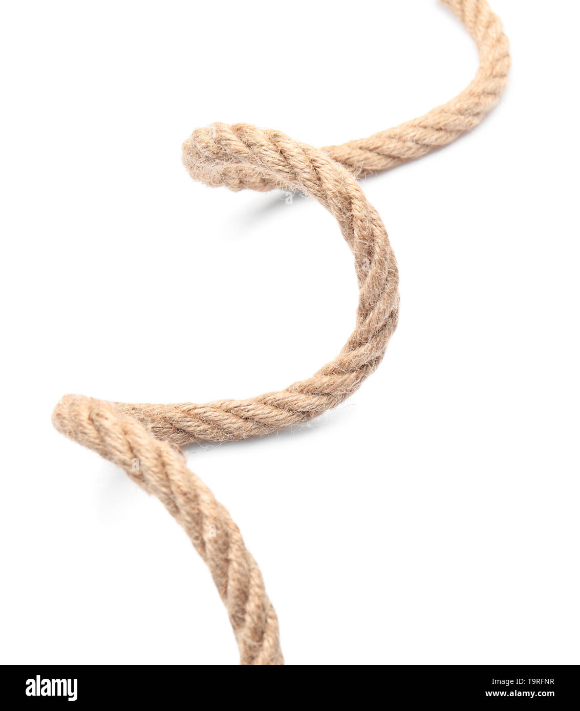 Rope on white background Stock Photo - Alamy