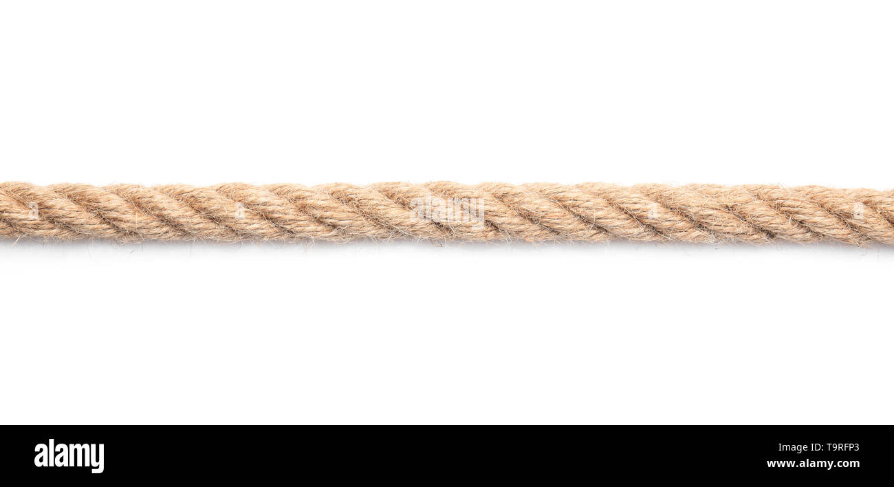 Rope on white background Stock Photo - Alamy