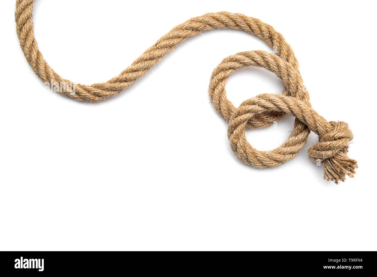 Rope on white background Stock Photo - Alamy