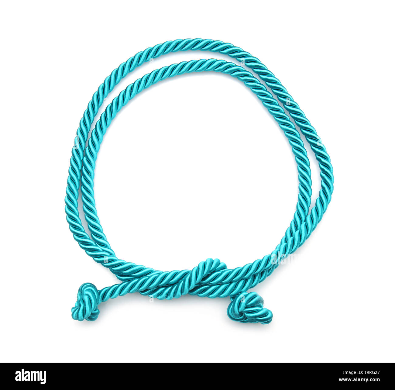 Frame made of rope on white background Stock Photo