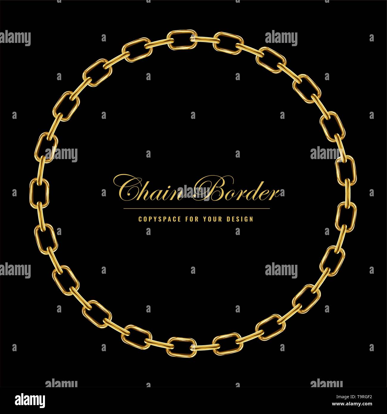 Download Golden Chain Square Border Frame. Circle Border with ...