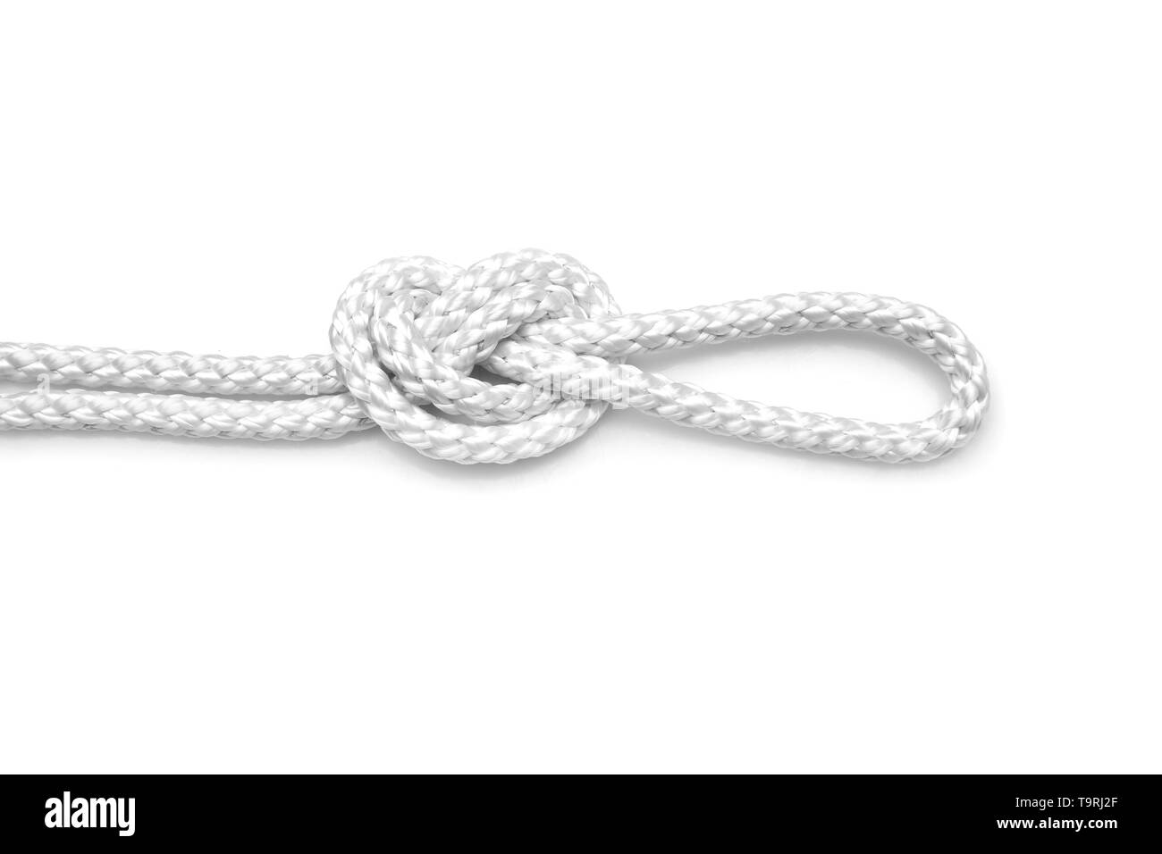 Rope with loop on white background Stock Photo - Alamy
