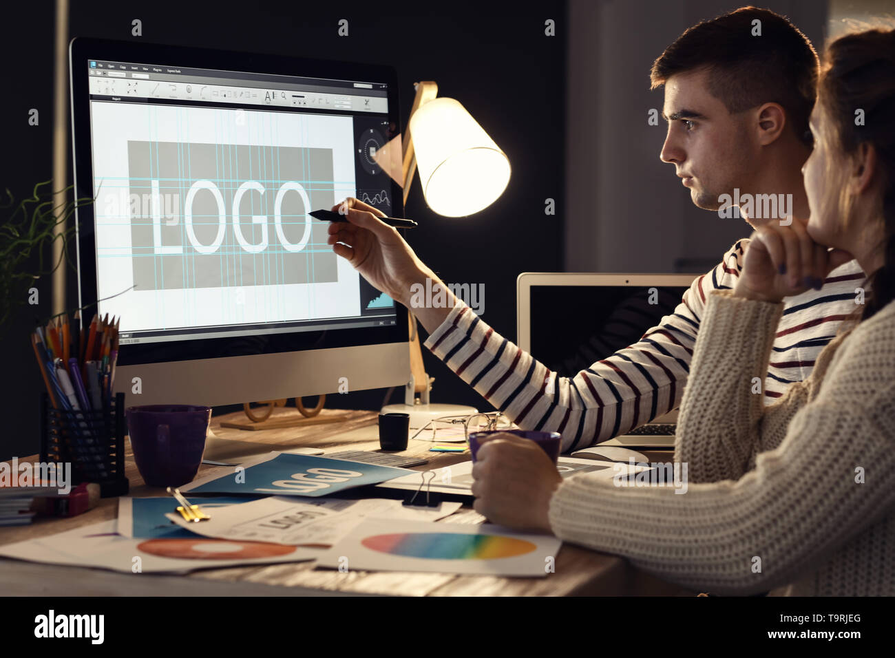 Young designers working in studio Stock Photo